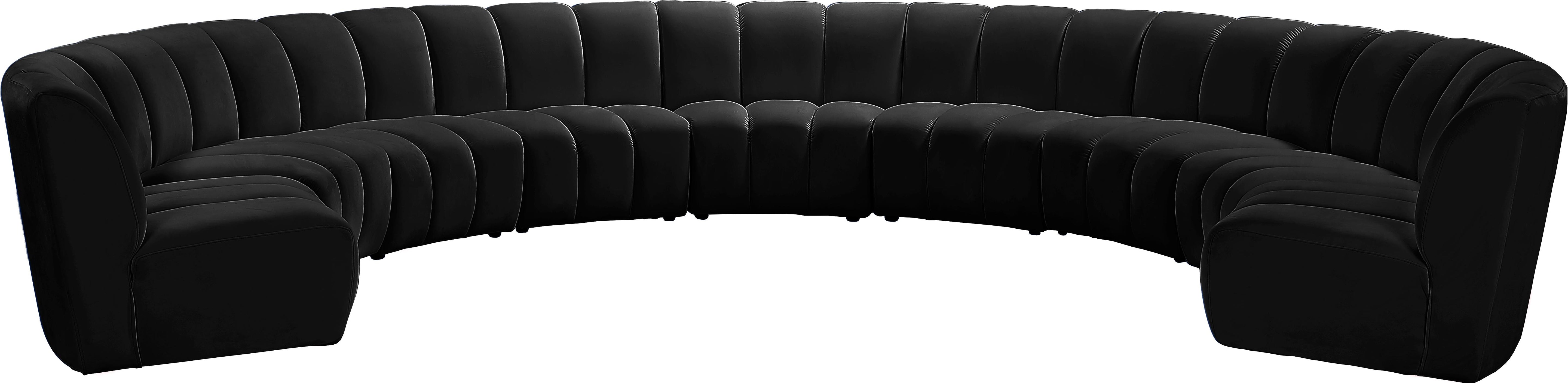 Infinity Black Velvet 9pc. Modular Sectional - Luxury Home Furniture (MI)
