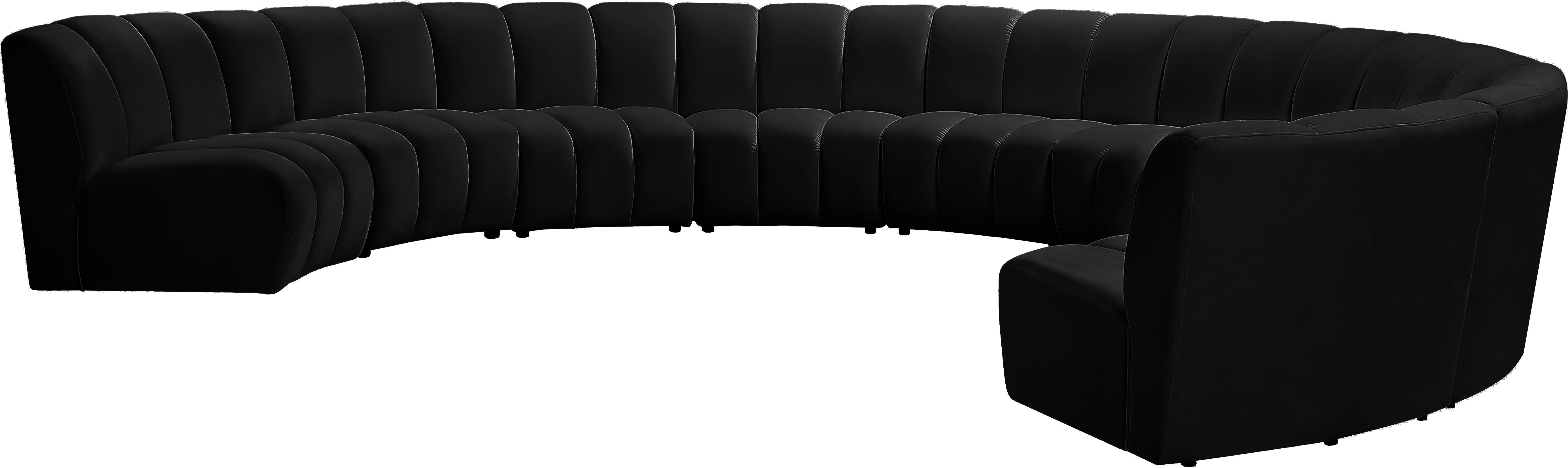 Infinity Black Velvet 9pc. Modular Sectional - Luxury Home Furniture (MI)