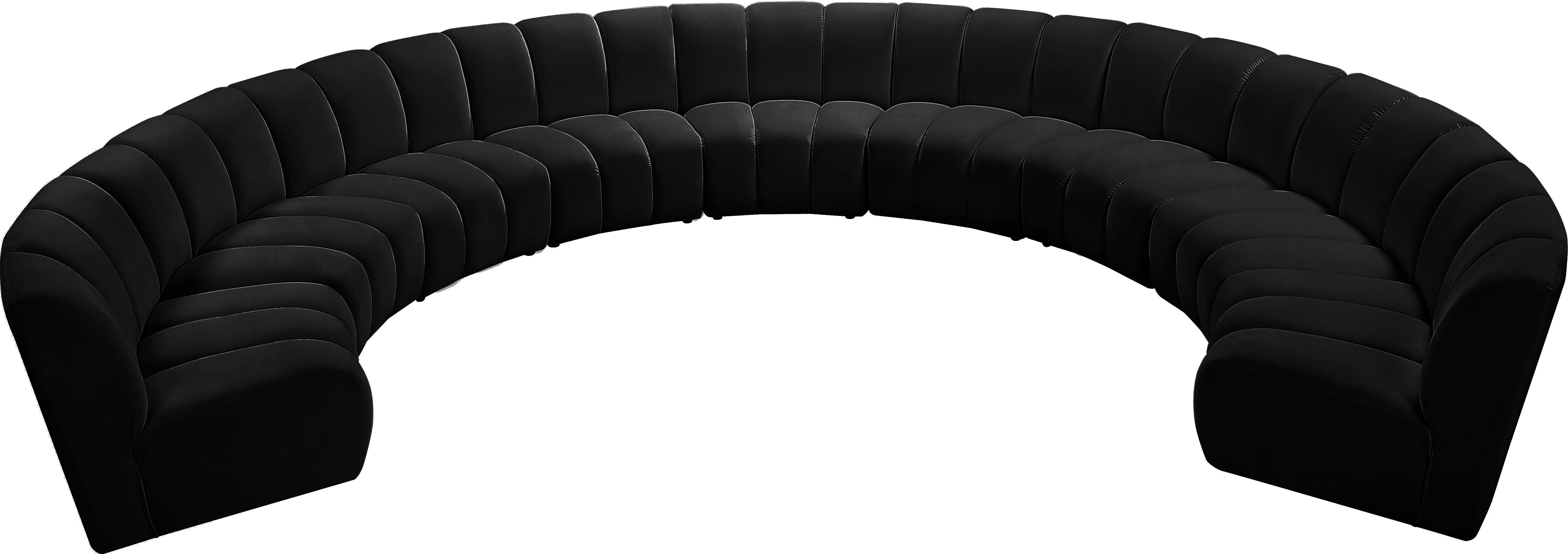 Infinity Black Velvet 9pc. Modular Sectional - Luxury Home Furniture (MI)