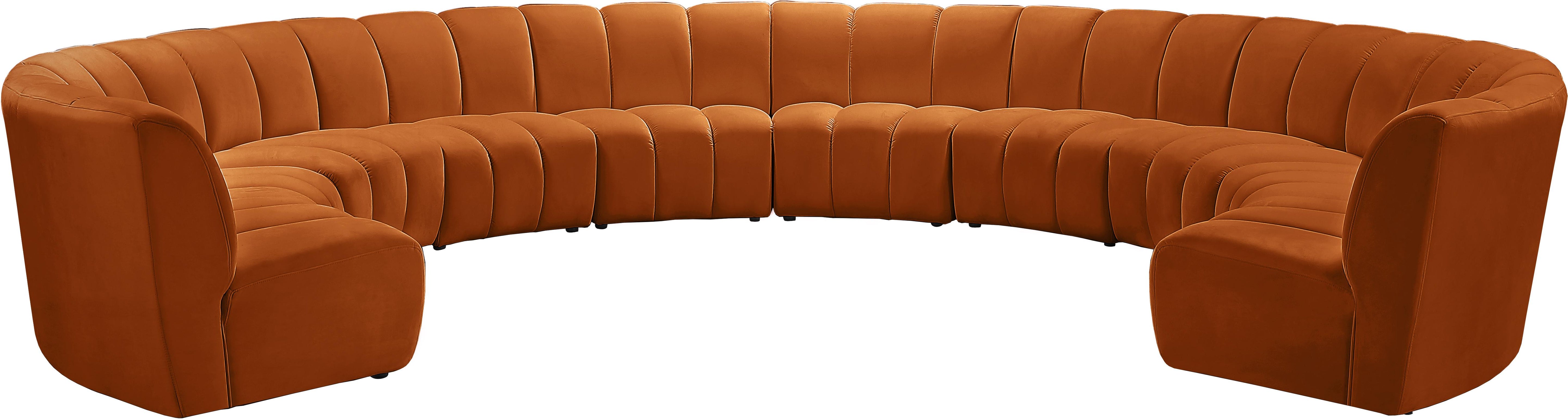 Infinity Cognac Velvet 10pc. Modular Sectional - Luxury Home Furniture (MI)