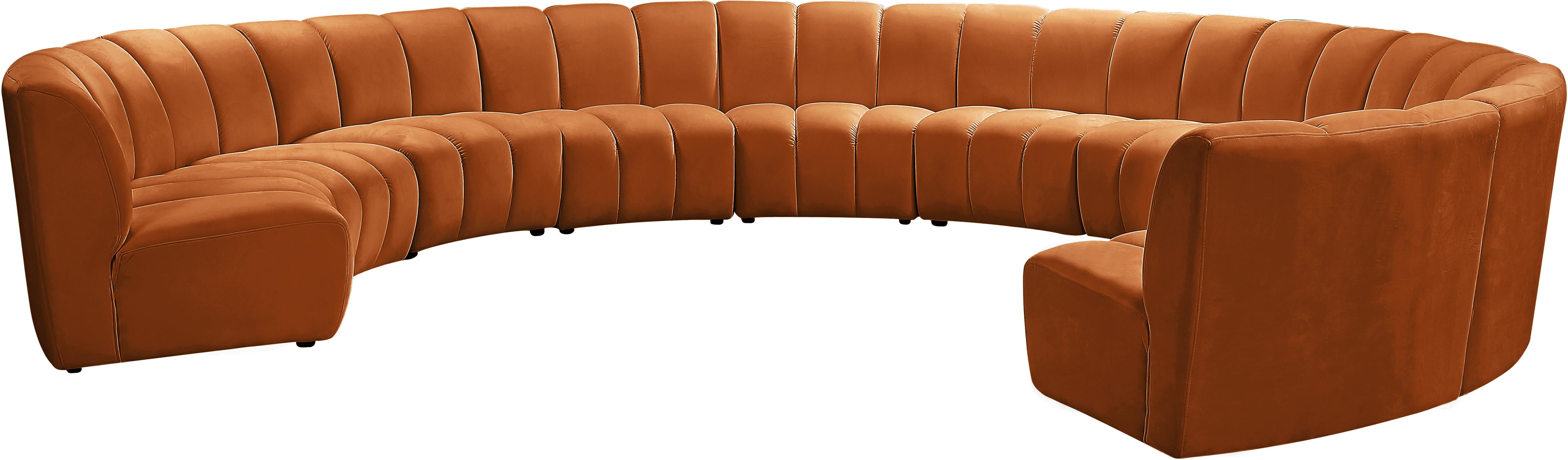 Infinity Cognac Velvet 10pc. Modular Sectional - Luxury Home Furniture (MI)