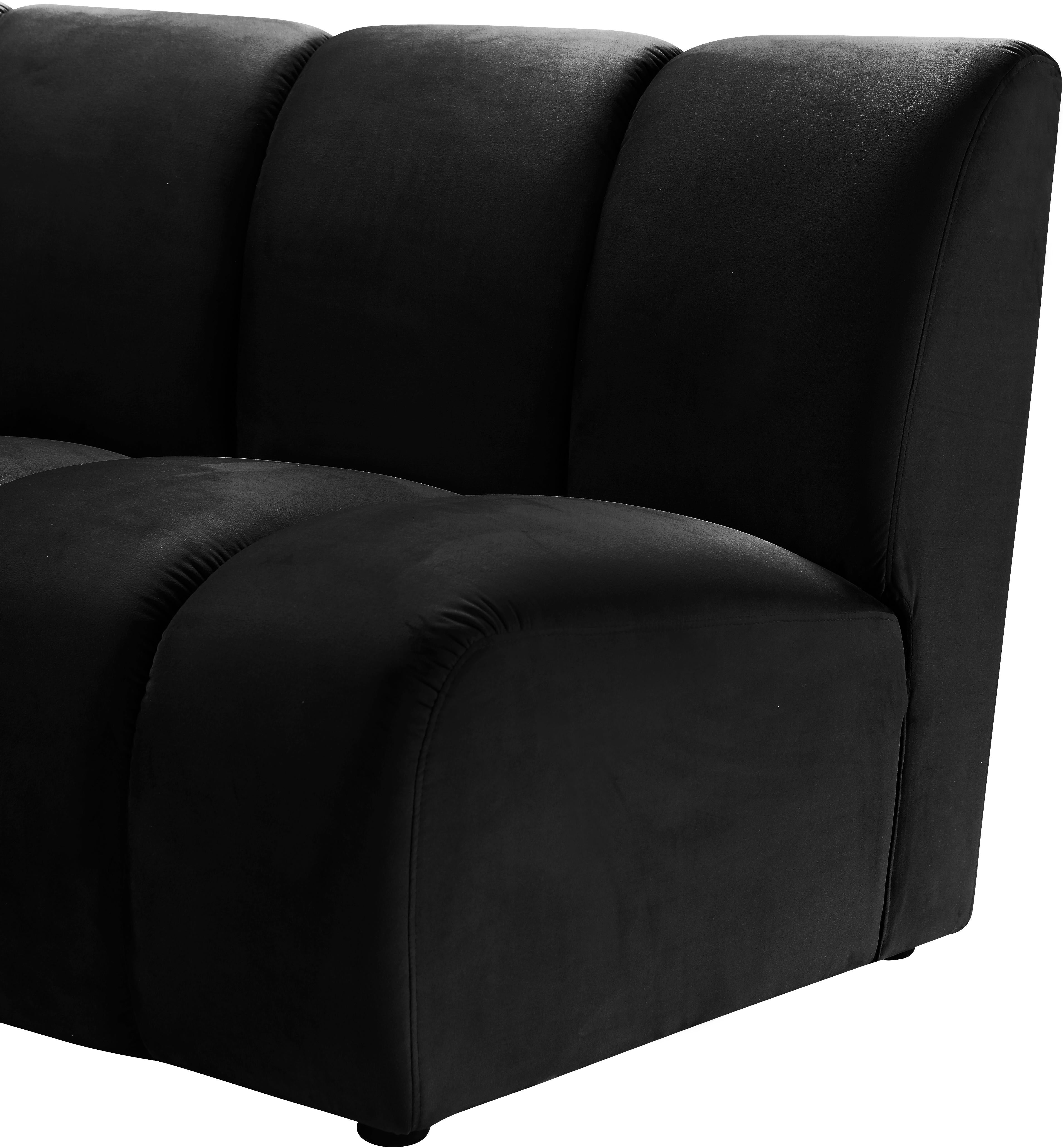 Infinity Black Velvet 3pc. Modular Sectional - Luxury Home Furniture (MI)