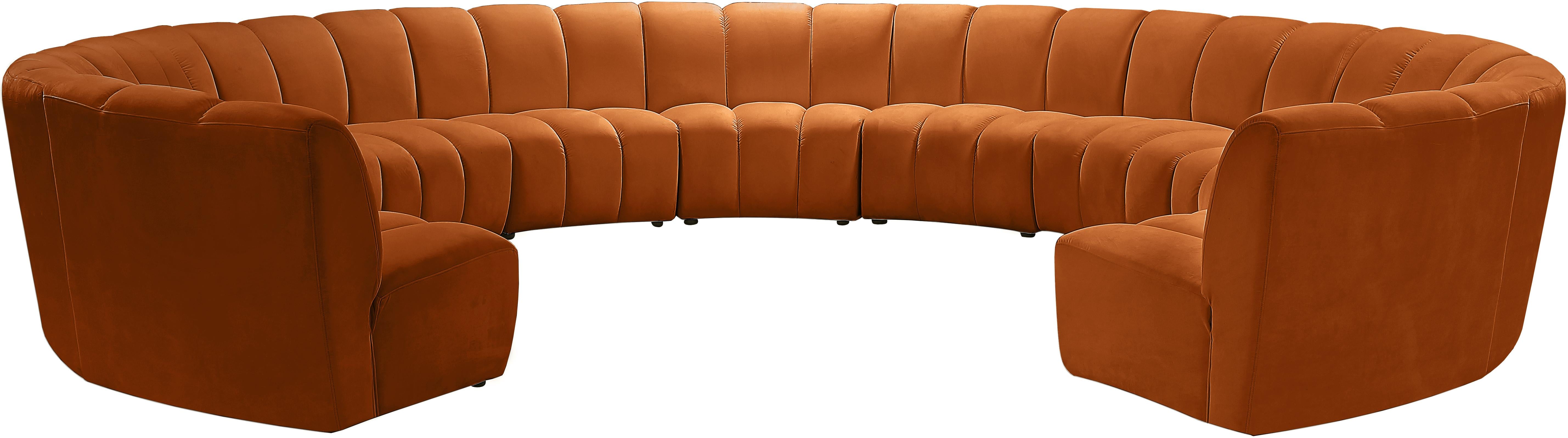 Infinity Cognac Velvet 11pc. Modular Sectional - Luxury Home Furniture (MI)