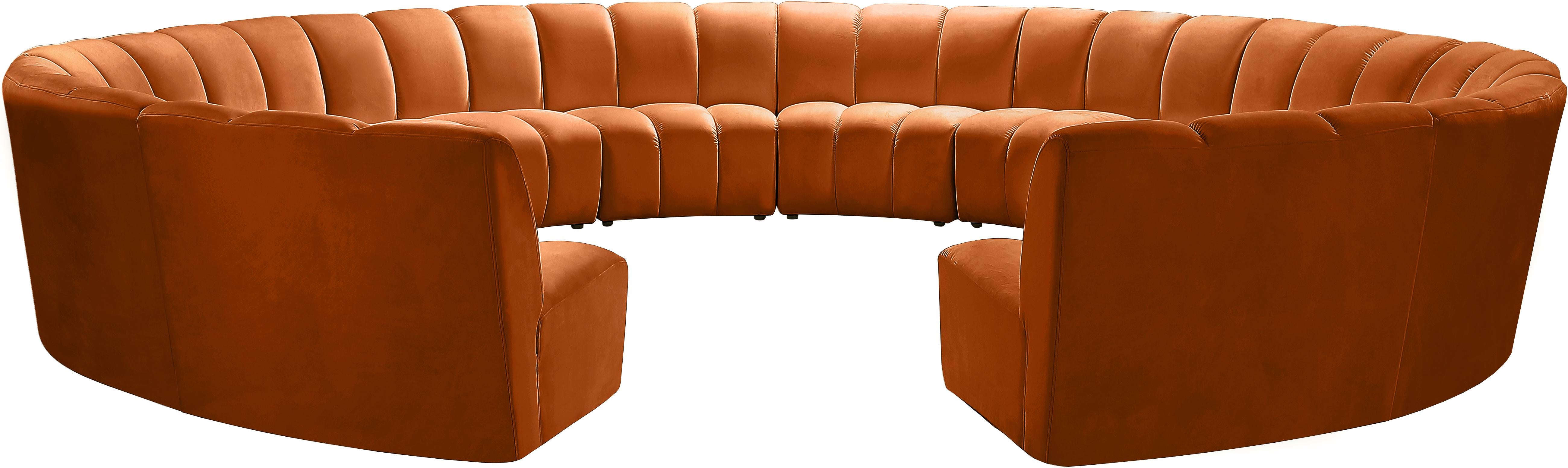 Infinity Cognac Velvet 12pc. Modular Sectional - Luxury Home Furniture (MI)