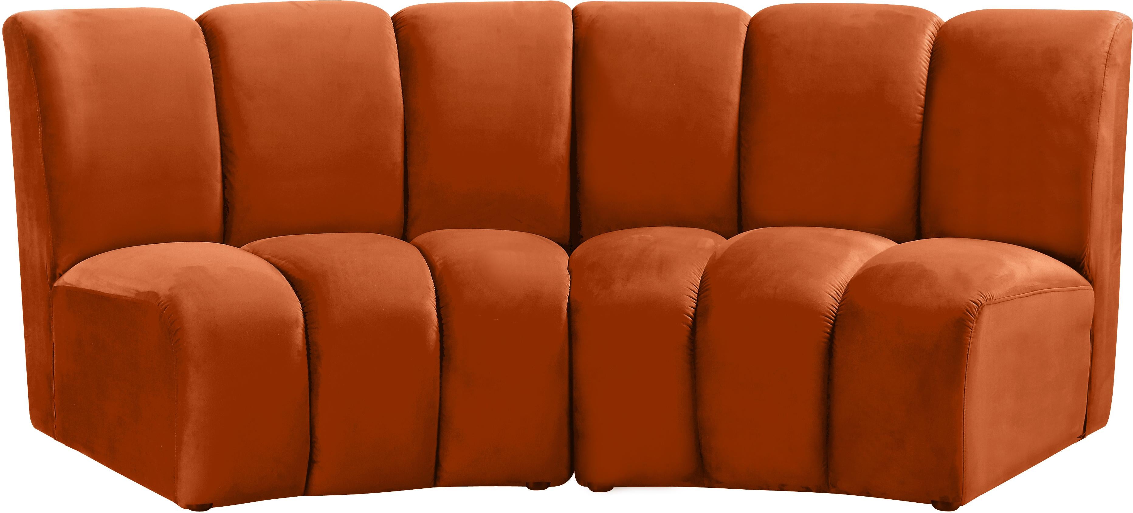 Infinity Cognac Velvet 2pc. Modular Sectional - Luxury Home Furniture (MI)