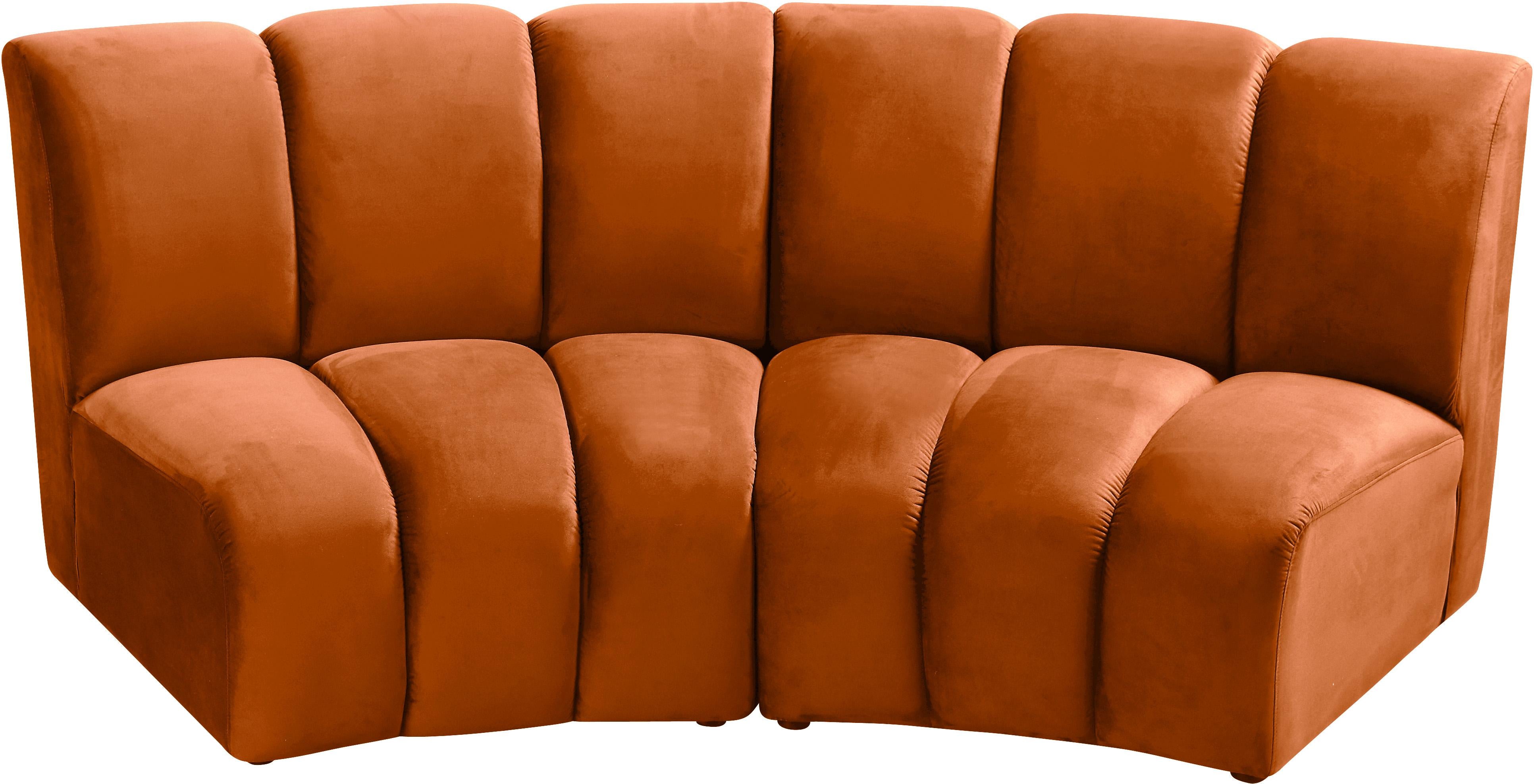 Infinity Cognac Velvet 2pc. Modular Sectional - Luxury Home Furniture (MI)