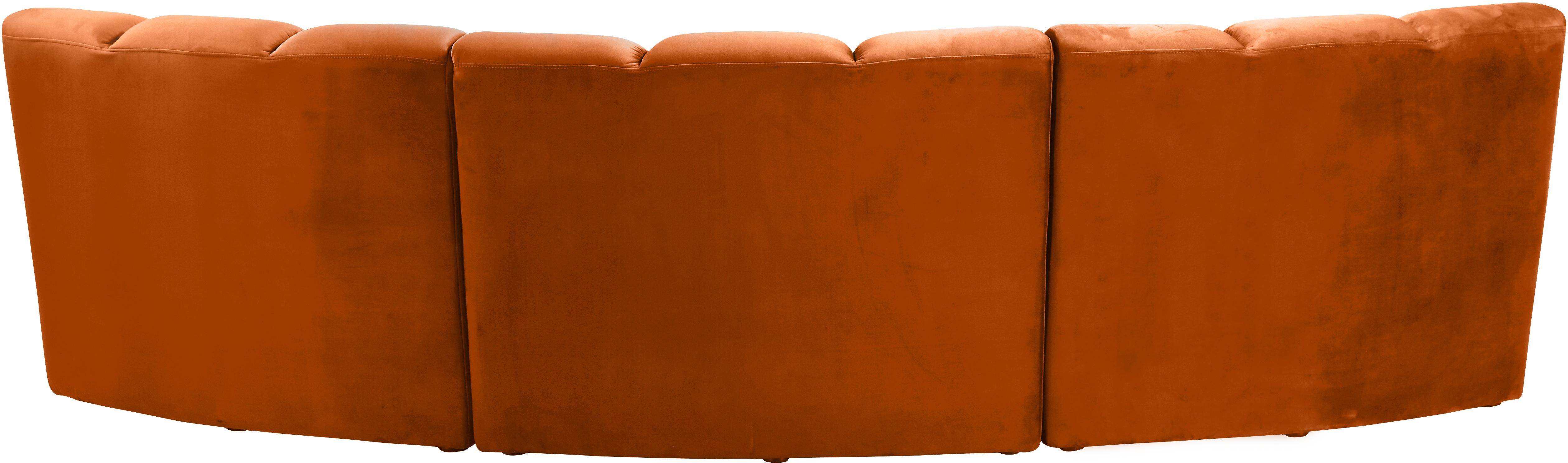 Infinity Cognac Velvet 3pc. Modular Sectional - Luxury Home Furniture (MI)