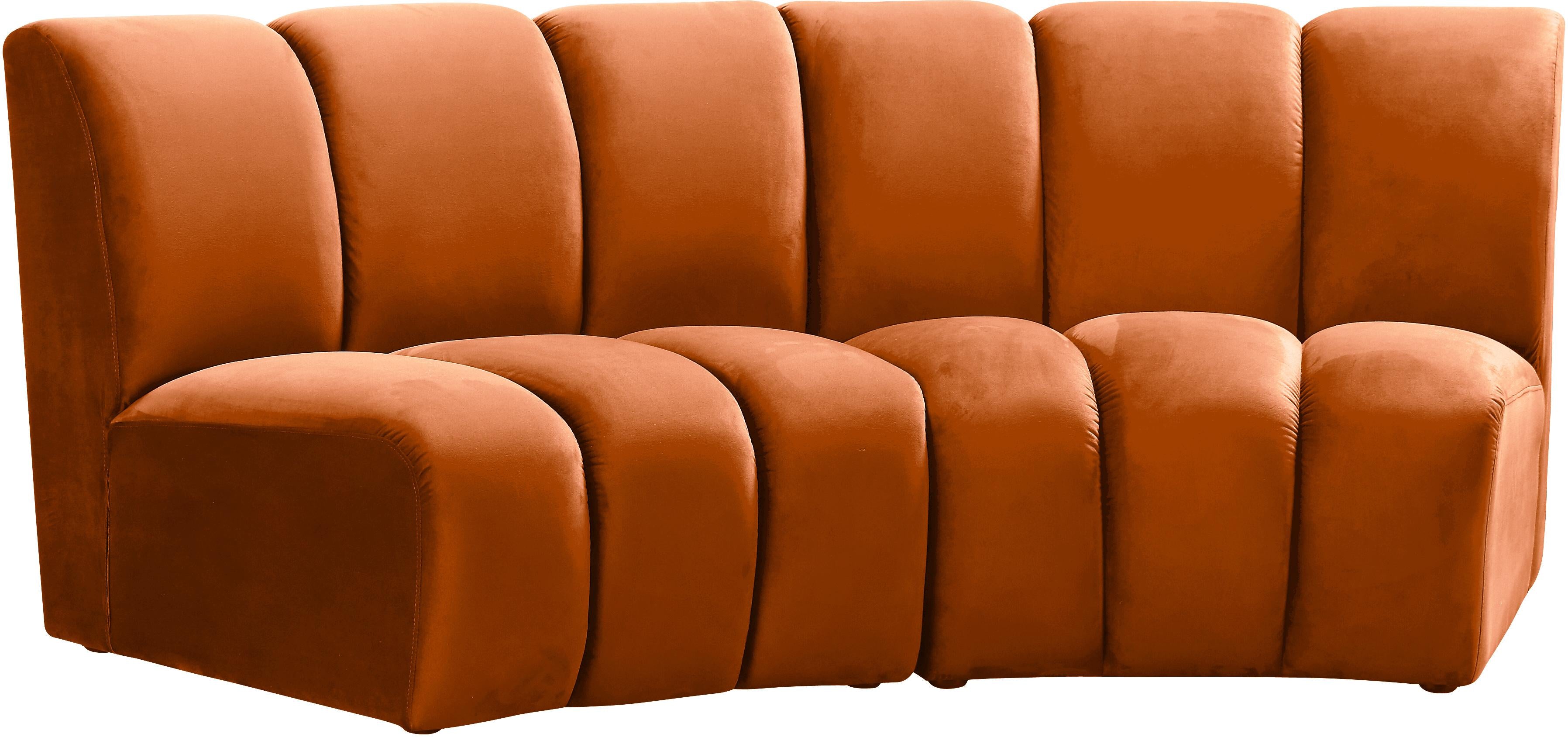 Infinity Cognac Velvet 2pc. Modular Sectional - Luxury Home Furniture (MI)