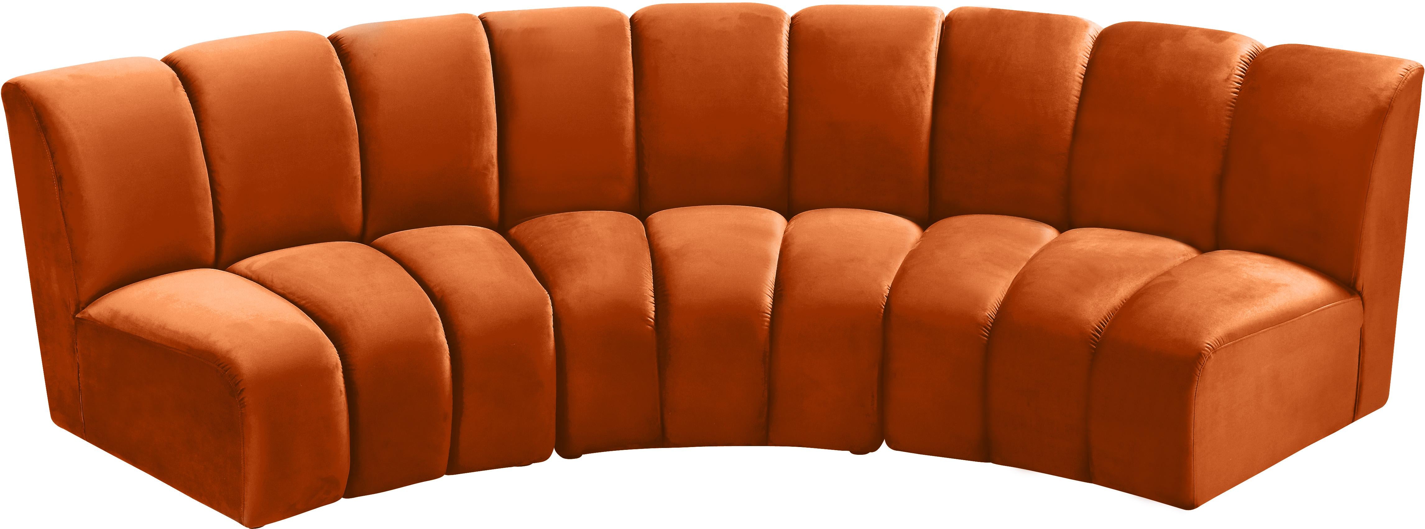 Infinity Cognac Velvet 3pc. Modular Sectional - Luxury Home Furniture (MI)