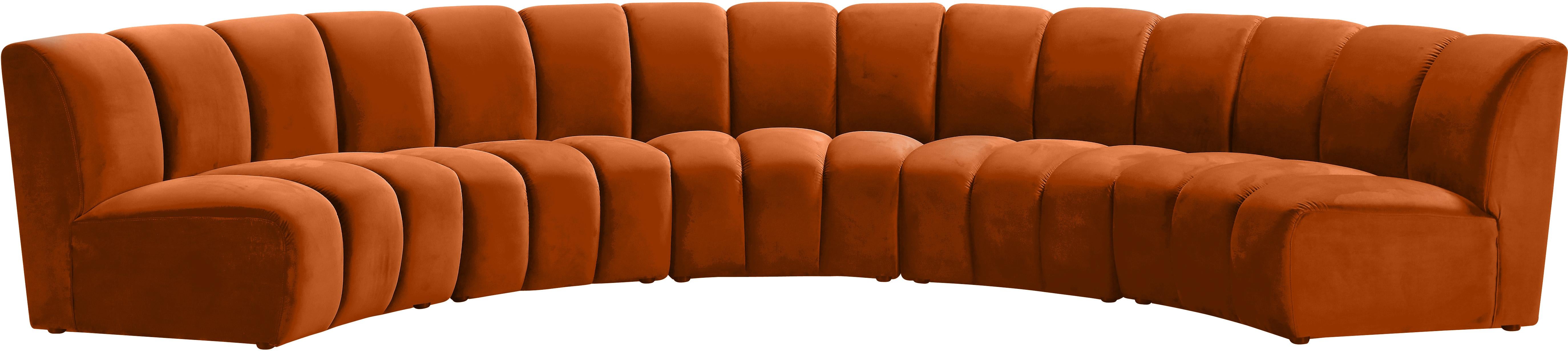 Infinity Cognac Velvet 5pc. Modular Sectional - Luxury Home Furniture (MI)