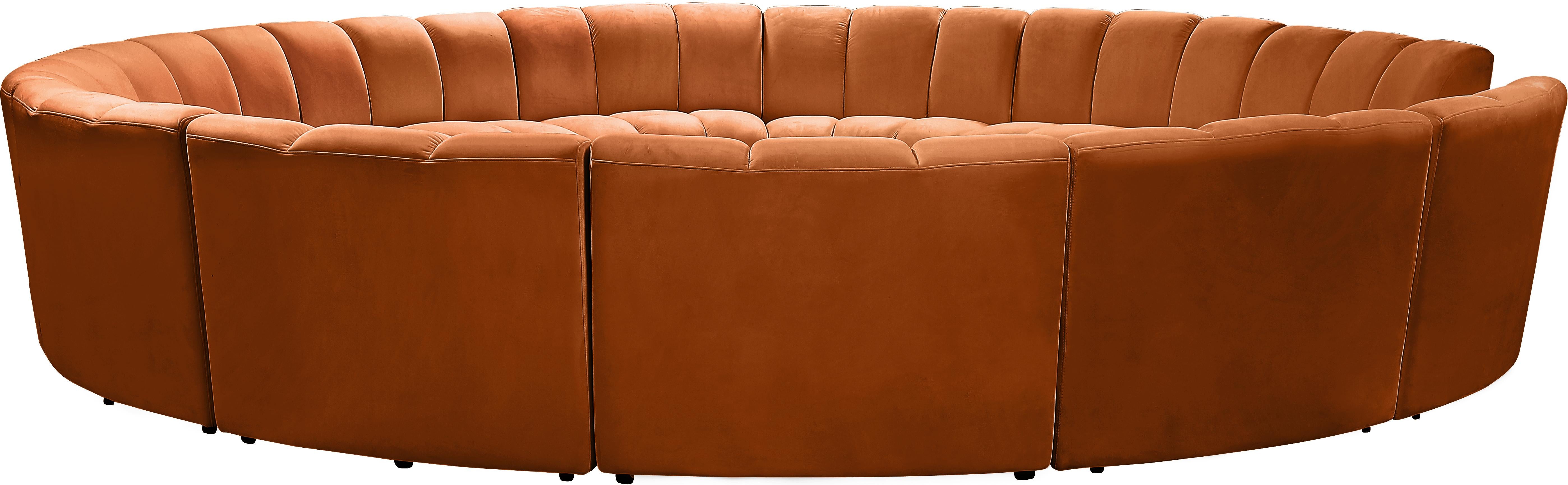 Infinity Cognac Velvet 12pc. Modular Sectional - Luxury Home Furniture (MI)