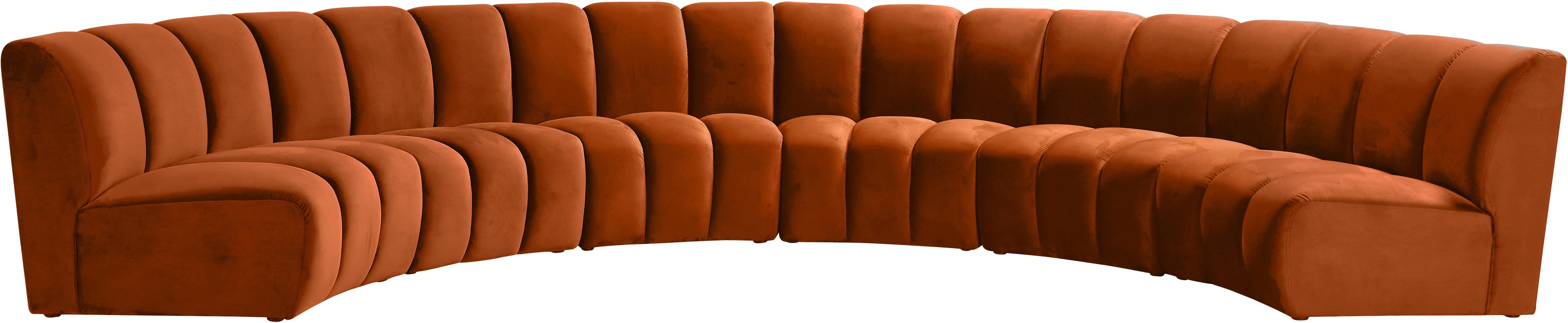 Infinity Cognac Velvet 6pc. Modular Sectional - Luxury Home Furniture (MI)