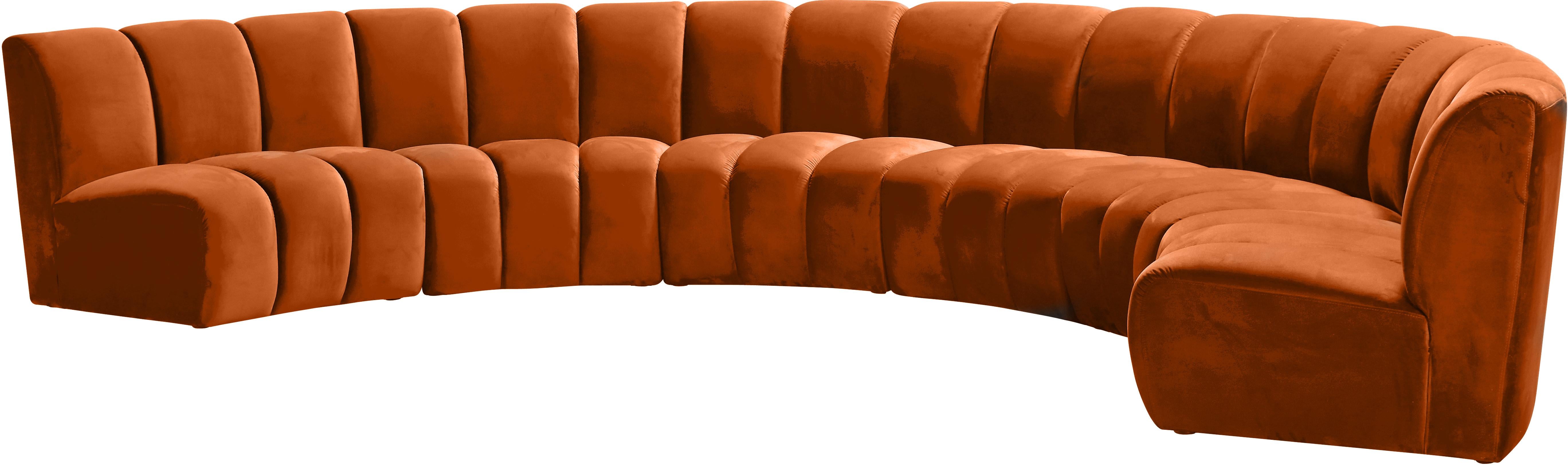 Infinity Cognac Velvet 6pc. Modular Sectional - Luxury Home Furniture (MI)