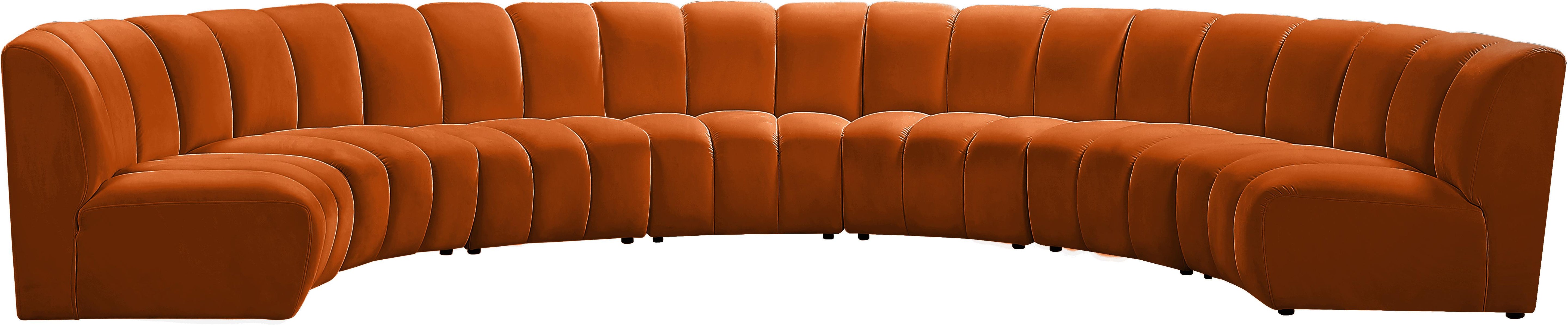 Infinity Cognac Velvet 7pc. Modular Sectional - Luxury Home Furniture (MI)