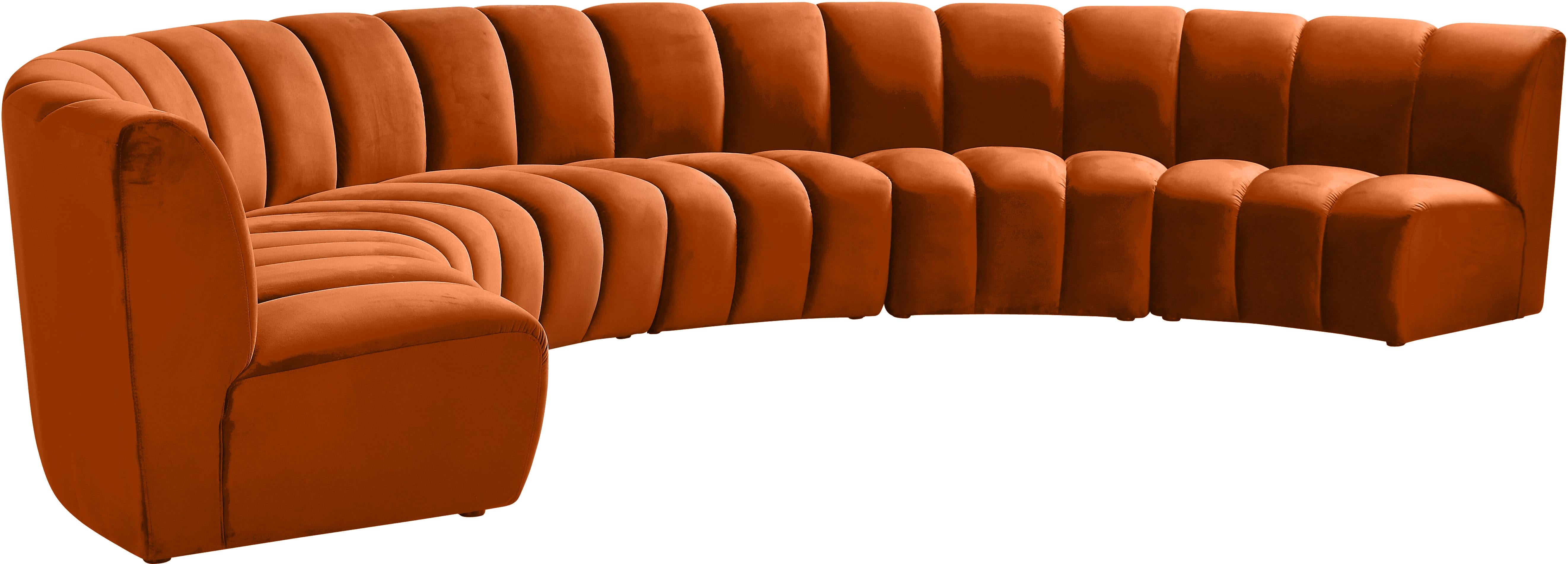 Infinity Cognac Velvet 6pc. Modular Sectional - Luxury Home Furniture (MI)