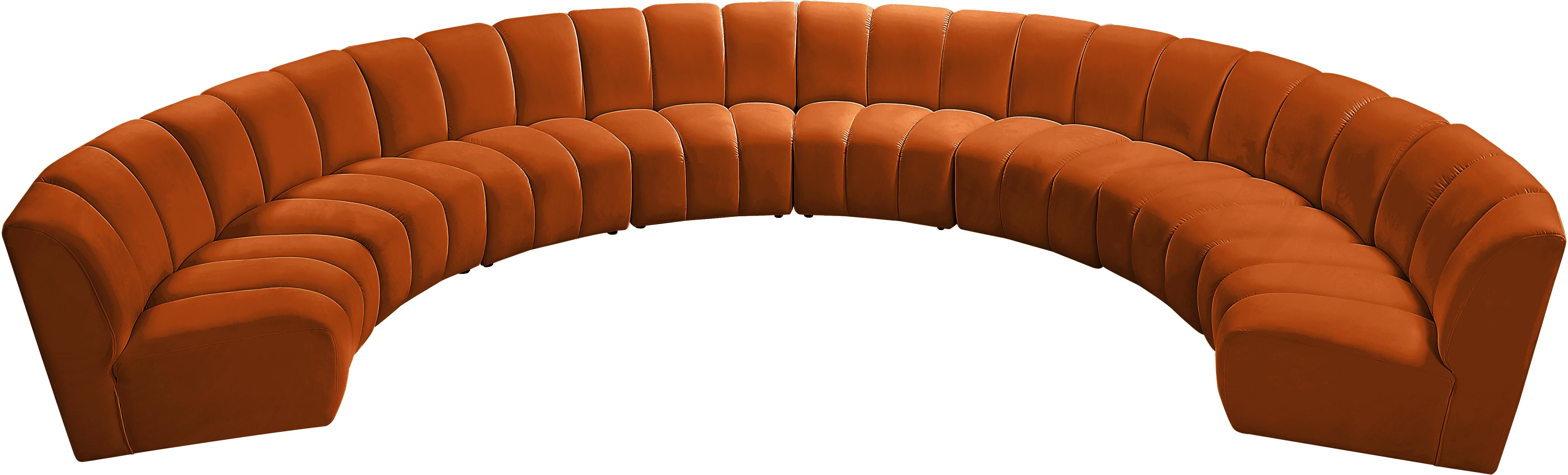 Infinity Cognac Velvet 8pc. Modular Sectional - Luxury Home Furniture (MI)