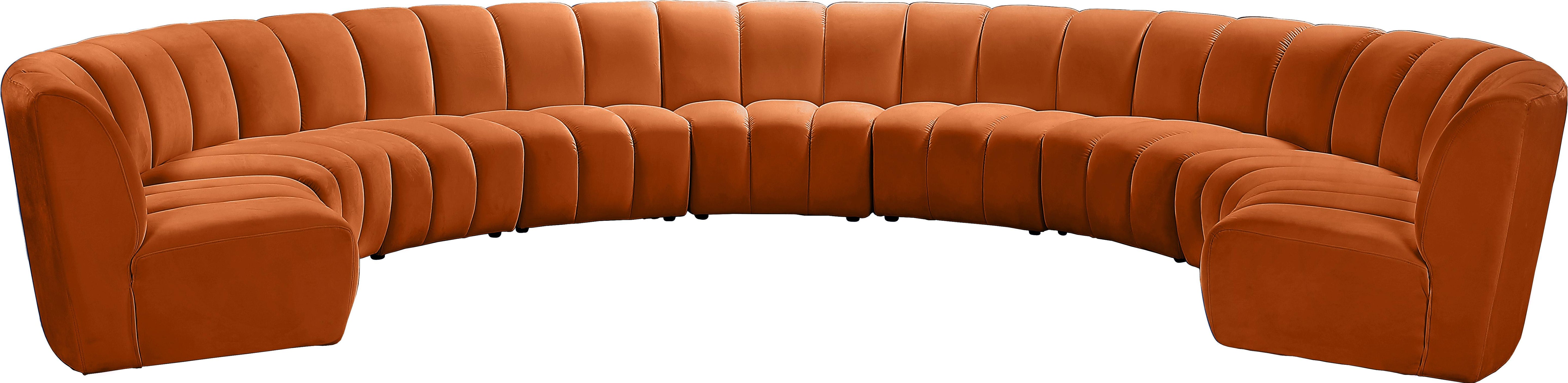 Infinity Cognac Velvet 9pc. Modular Sectional - Luxury Home Furniture (MI)