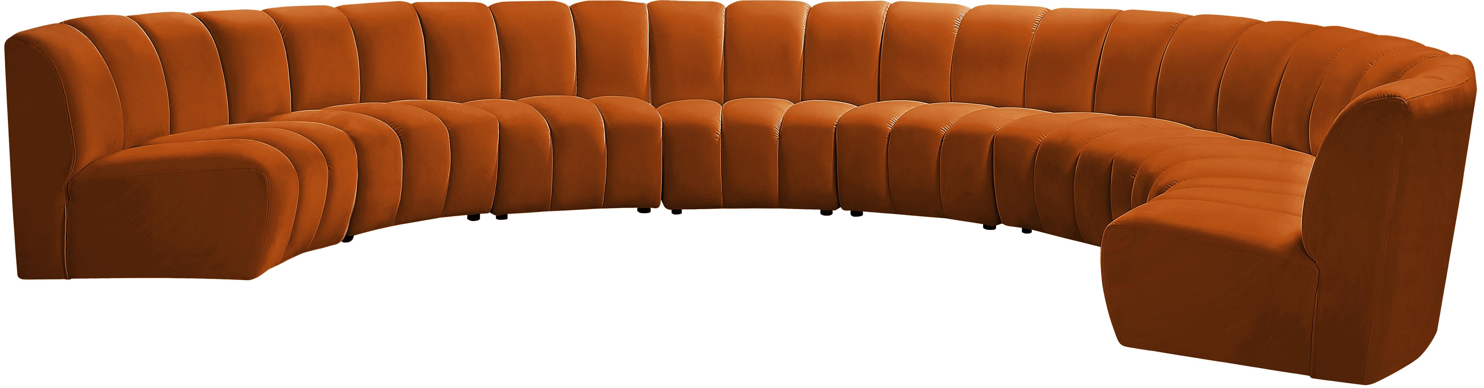 Infinity Cognac Velvet 8pc. Modular Sectional - Luxury Home Furniture (MI)