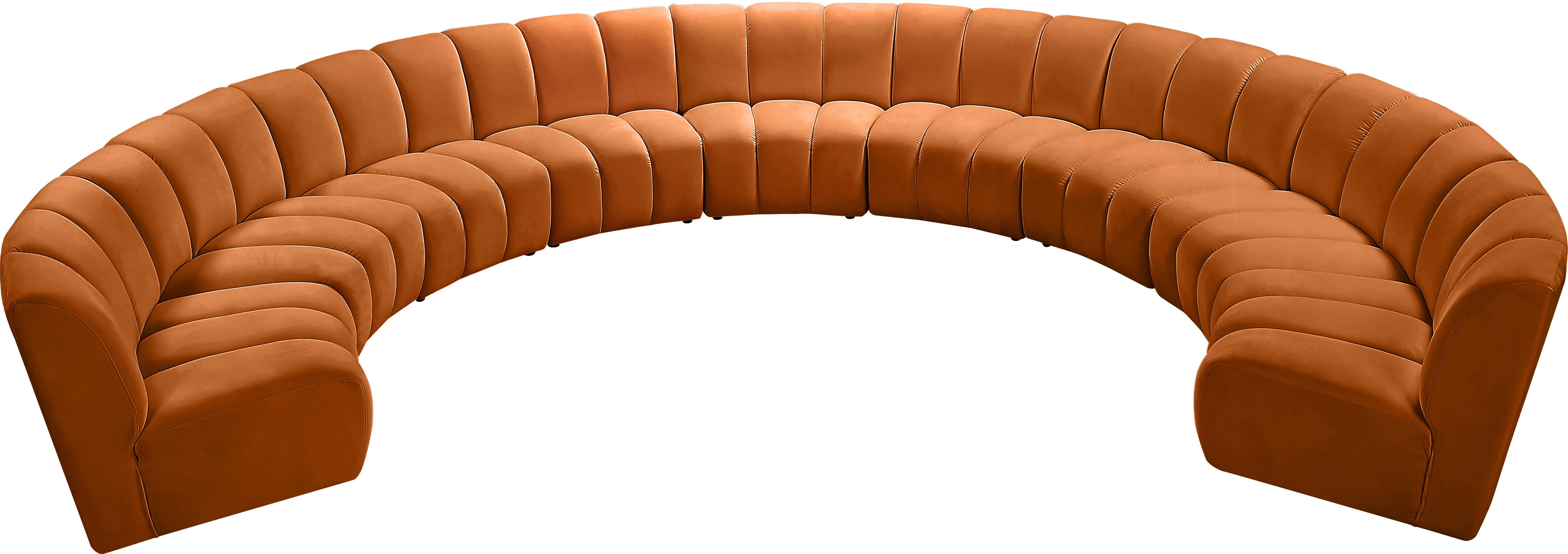 Infinity Cognac Velvet 9pc. Modular Sectional - Luxury Home Furniture (MI)