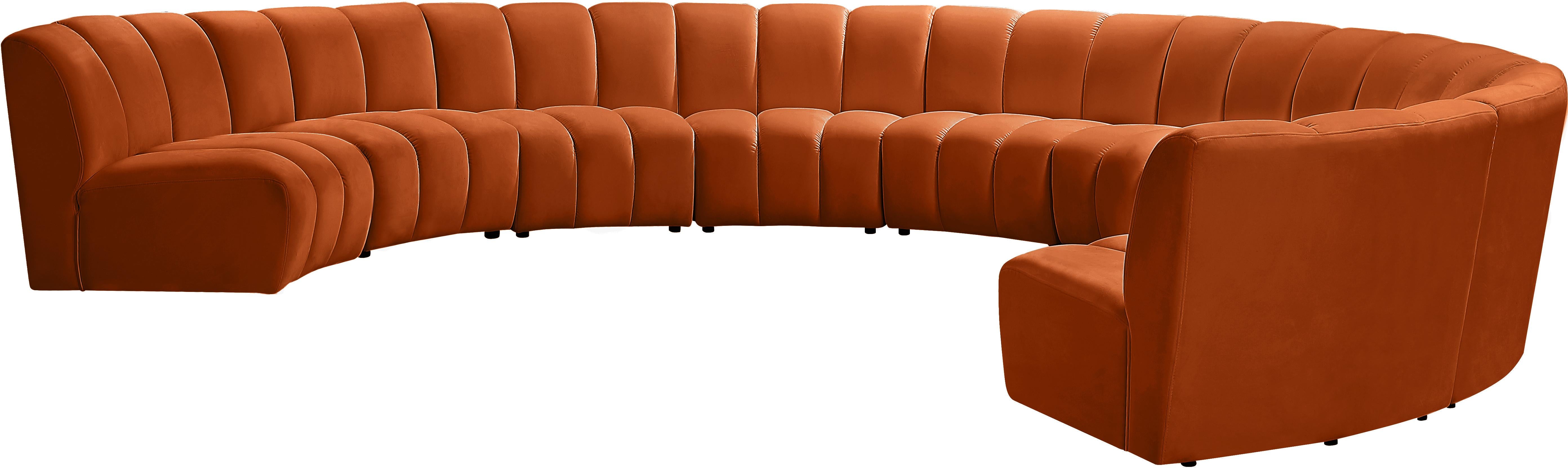 Infinity Cognac Velvet 9pc. Modular Sectional - Luxury Home Furniture (MI)