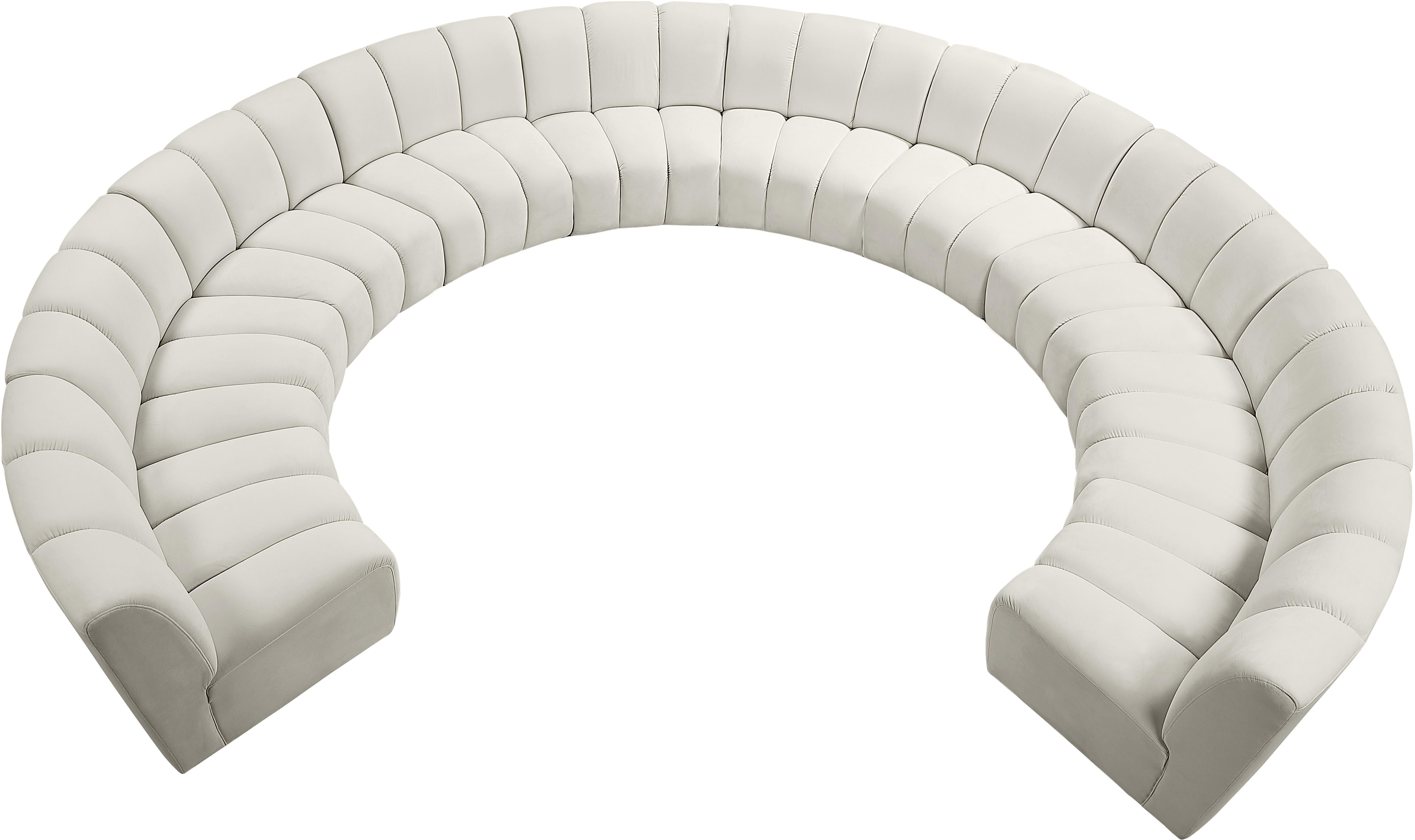 Infinity Cream Velvet 10pc. Modular Sectional - Luxury Home Furniture (MI)