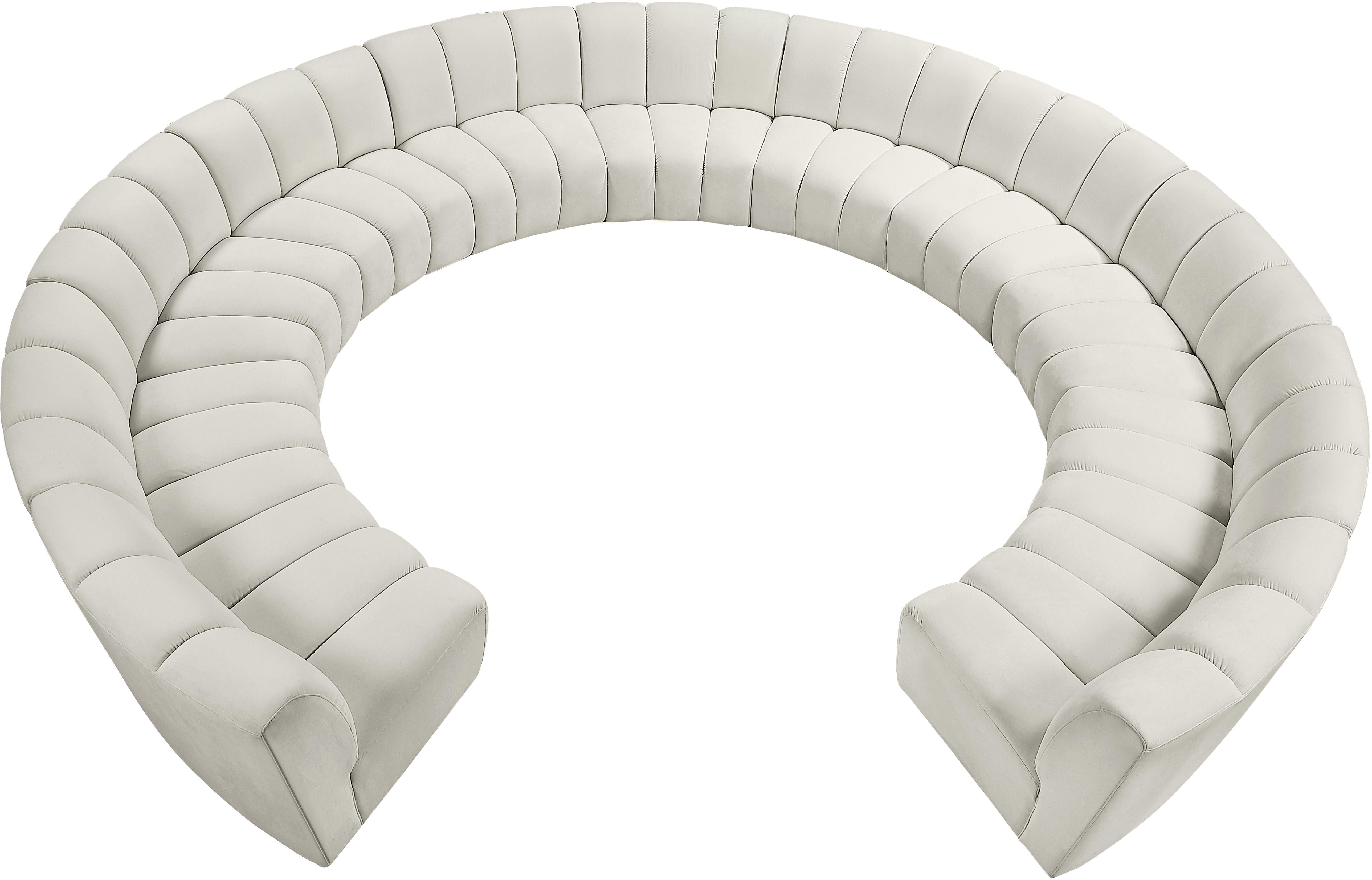Infinity Cream Velvet 11pc. Modular Sectional - Luxury Home Furniture (MI)