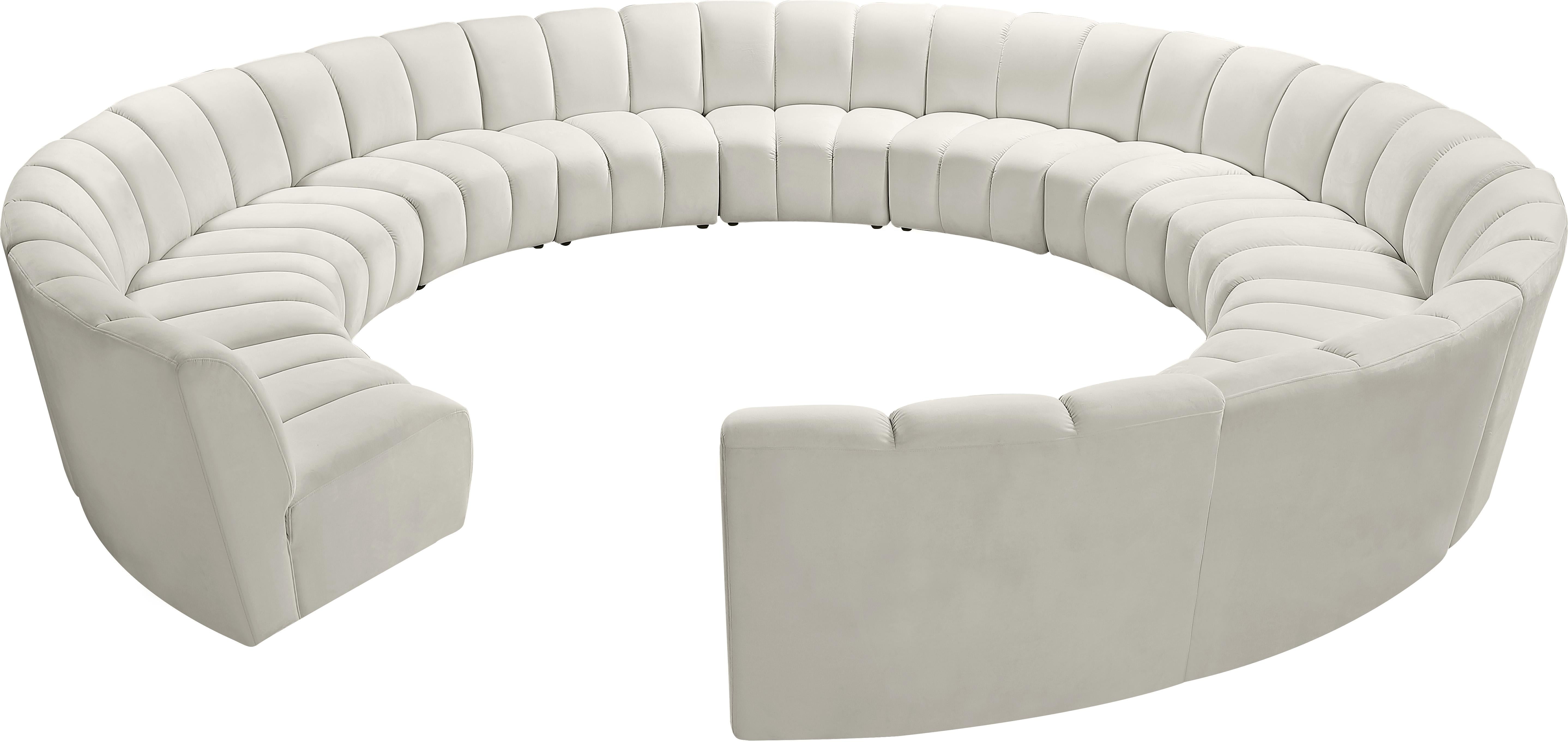 Infinity Cream Velvet 12pc. Modular Sectional - Luxury Home Furniture (MI)