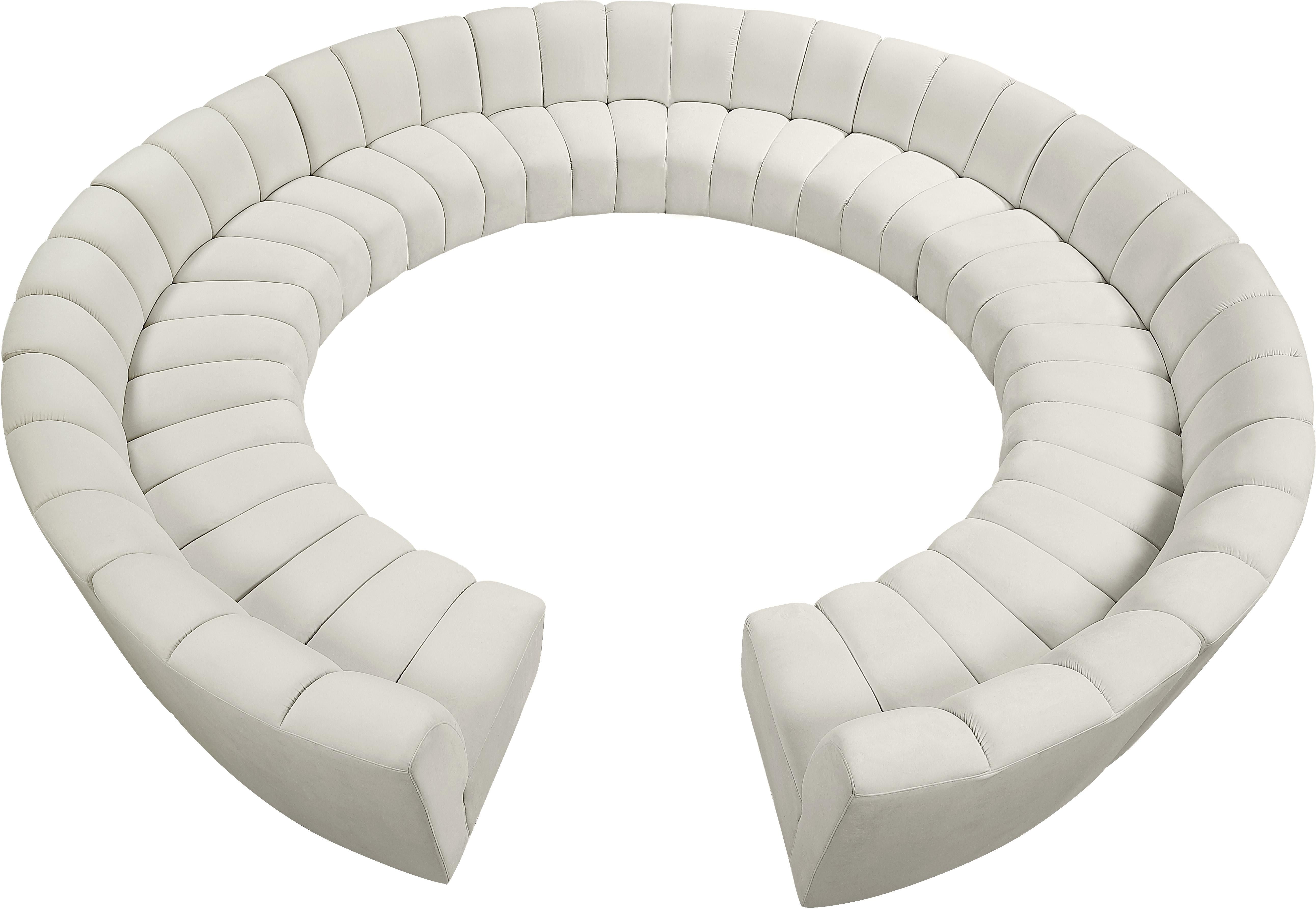 Infinity Cream Velvet 12pc. Modular Sectional - Luxury Home Furniture (MI)