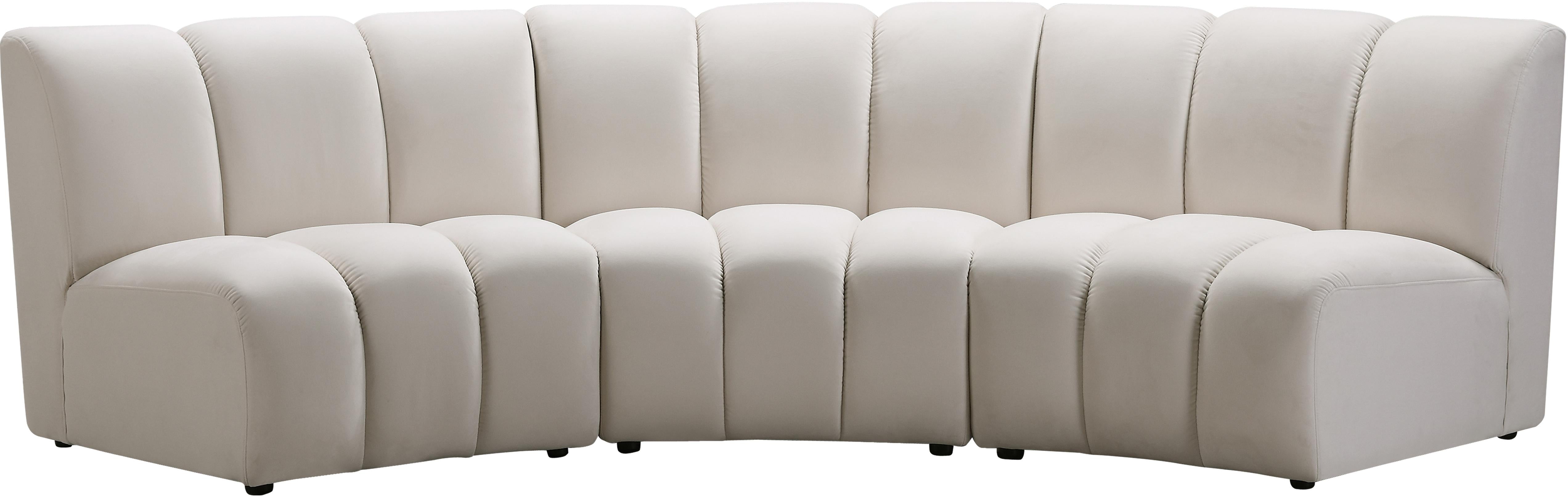 Infinity Cream Velvet 3pc. Modular Sectional - Luxury Home Furniture (MI)