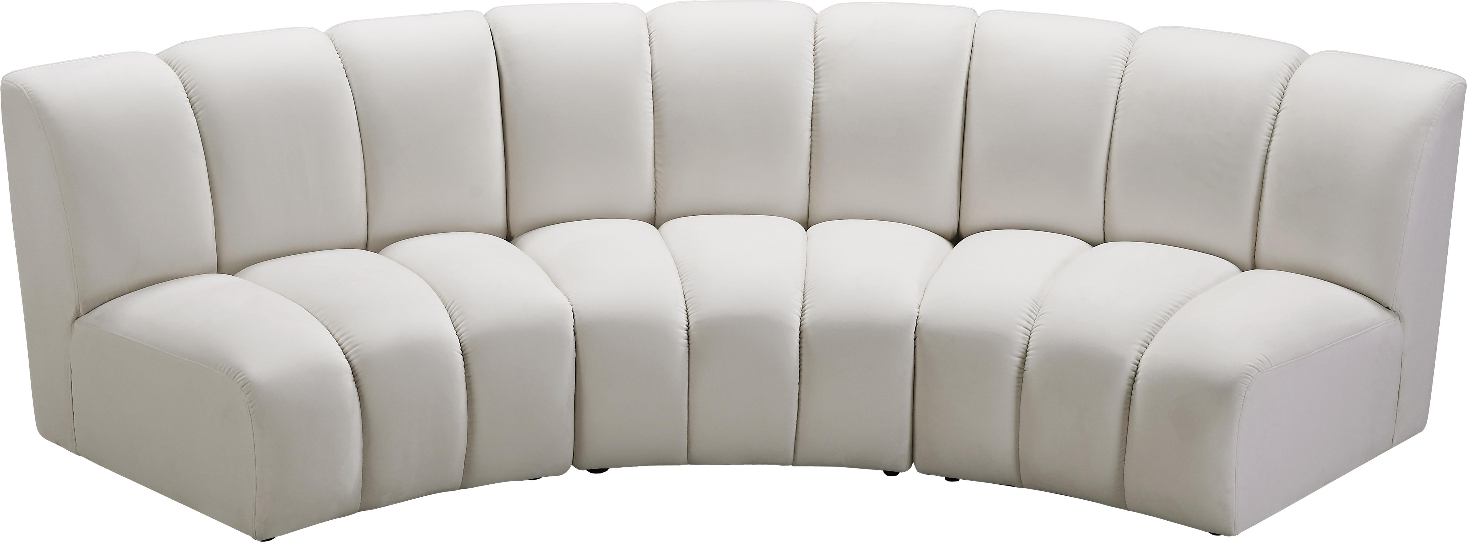 Infinity Cream Velvet 3pc. Modular Sectional - Luxury Home Furniture (MI)