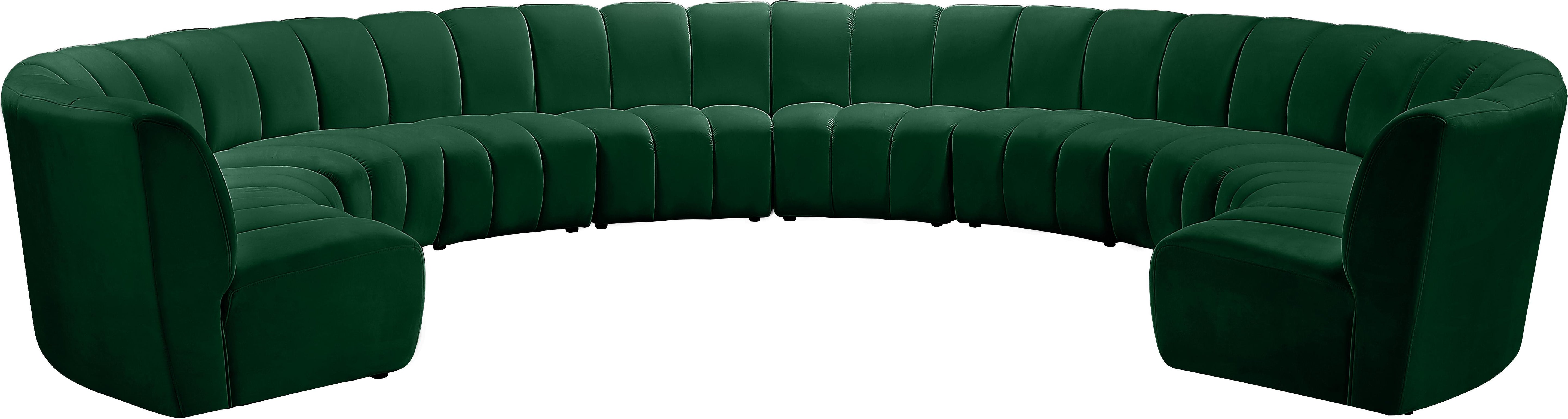 Infinity Green Velvet 10pc. Modular Sectional