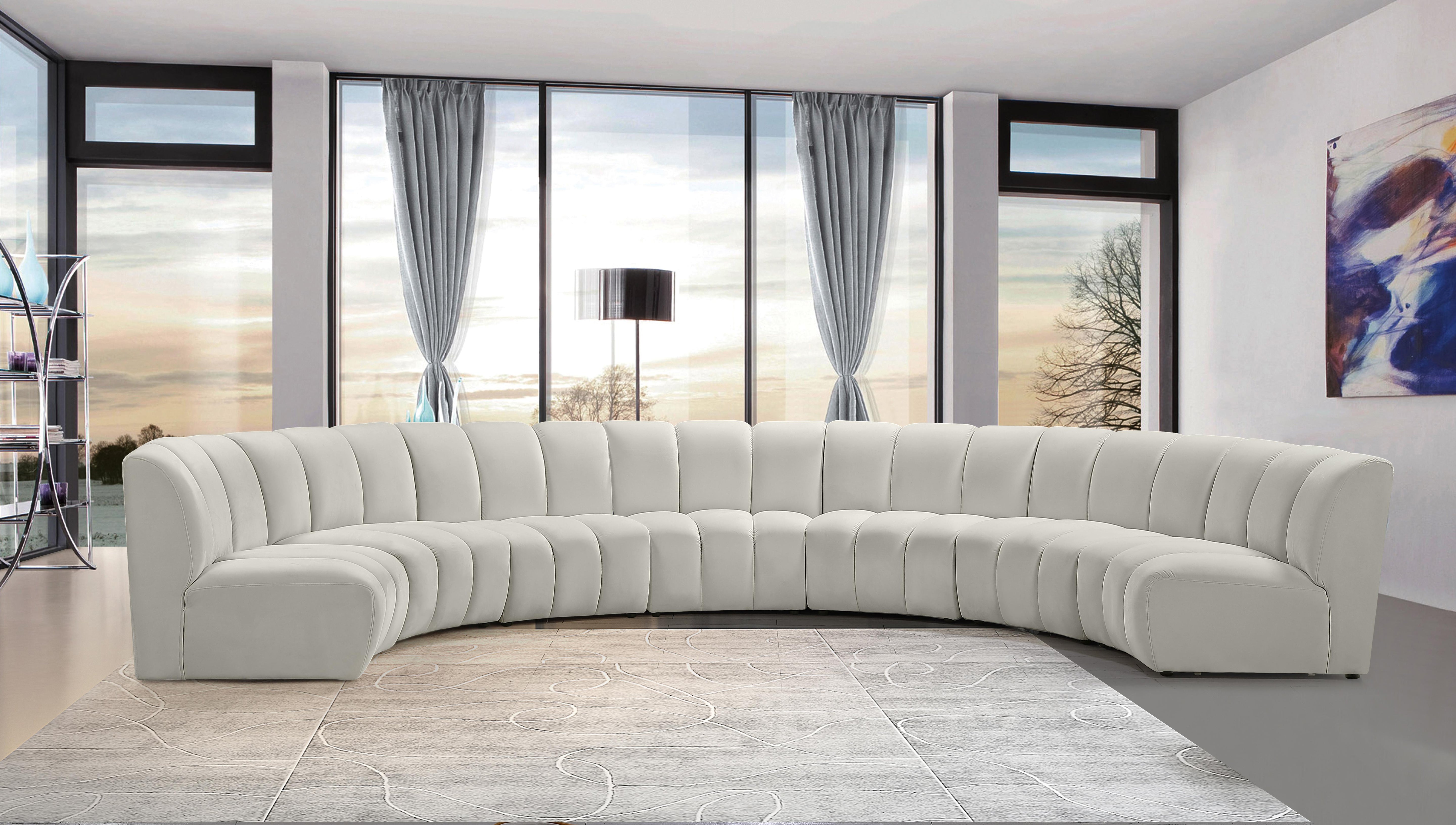 Infinity Cream Velvet 7pc. Modular Sectional - Luxury Home Furniture (MI)
