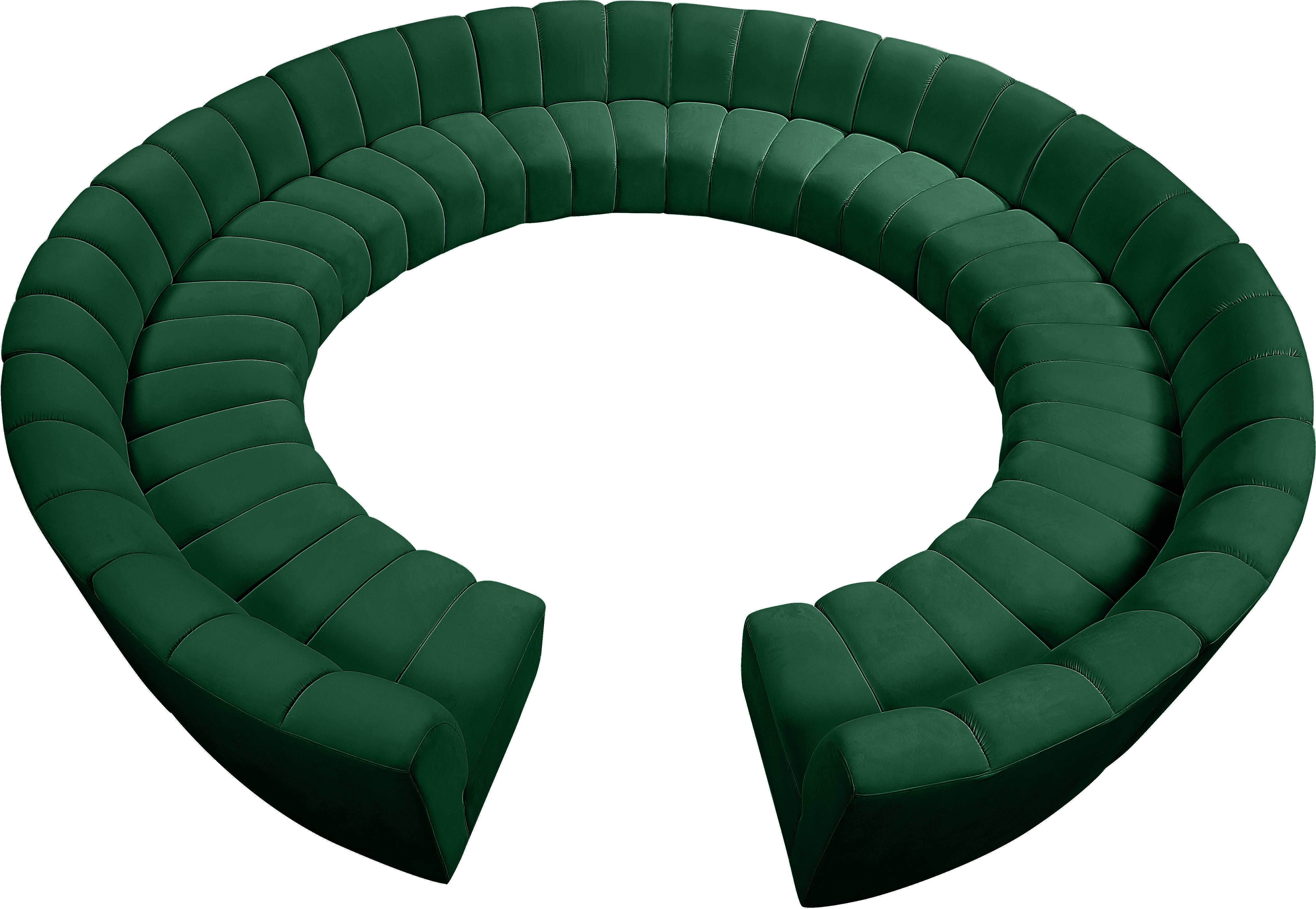 Infinity Green Velvet 12pc. Modular Sectional - Luxury Home Furniture (MI)