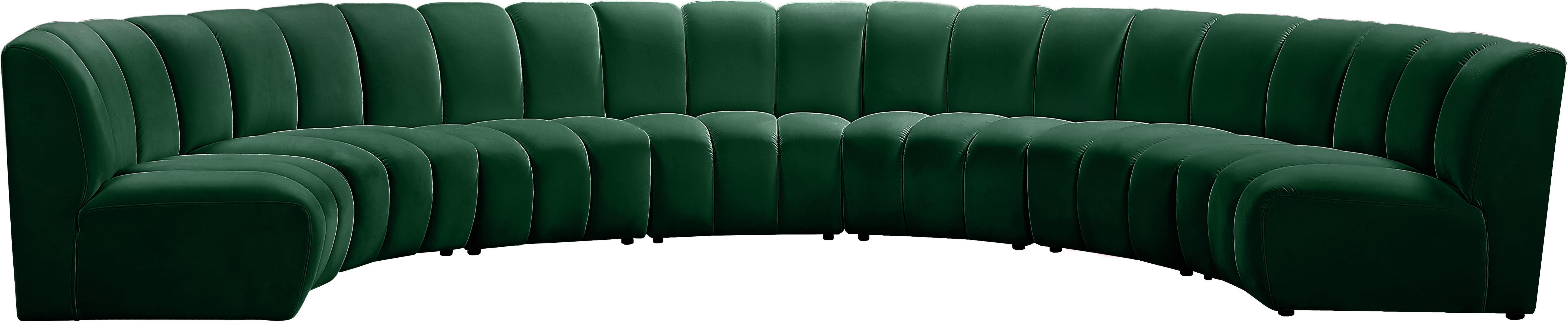 Infinity Green Velvet 7pc. Modular Sectional