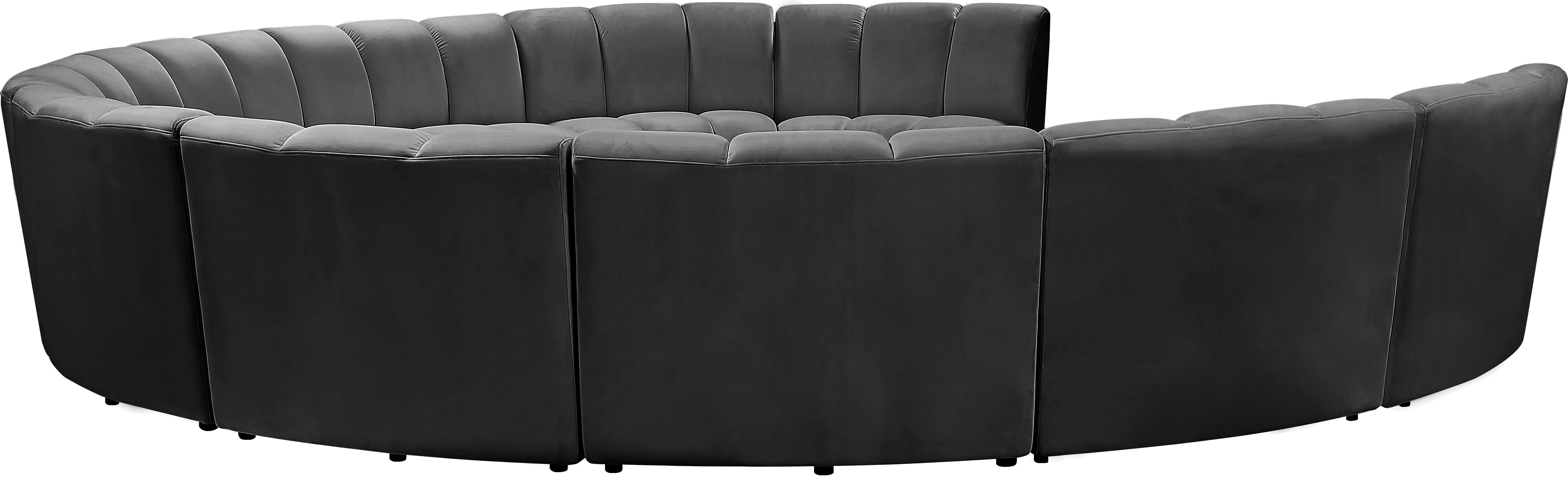 Infinity Grey Velvet 10pc. Modular Sectional - Luxury Home Furniture (MI)