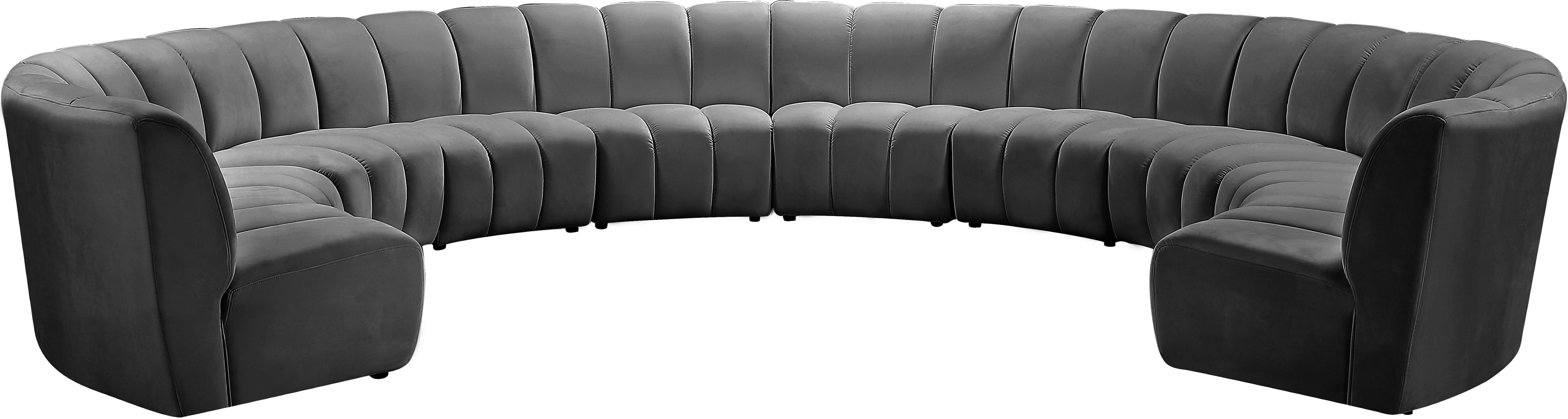 Infinity Grey Velvet 10pc. Modular Sectional - Luxury Home Furniture (MI)