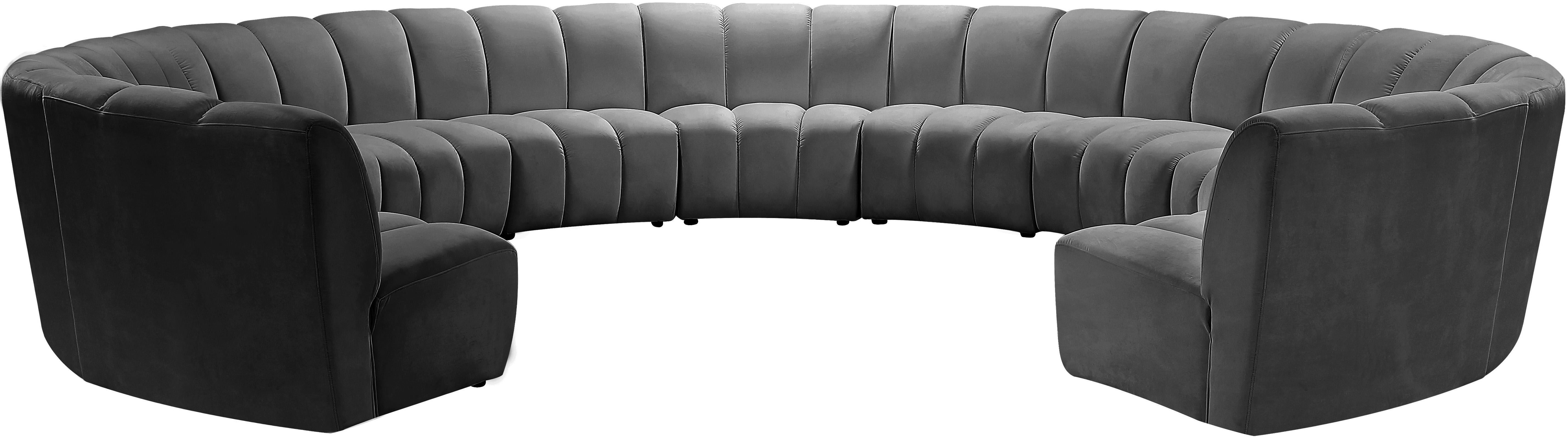 Infinity Grey Velvet 11pc. Modular Sectional - Luxury Home Furniture (MI)