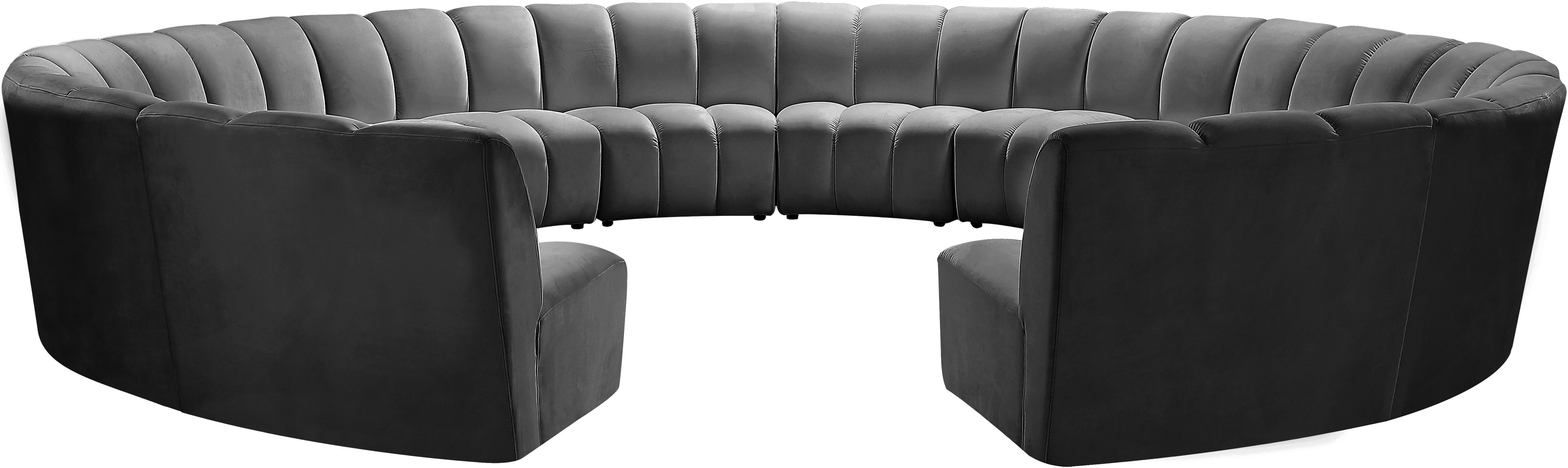 Infinity Grey Velvet 12pc. Modular Sectional - Luxury Home Furniture (MI)