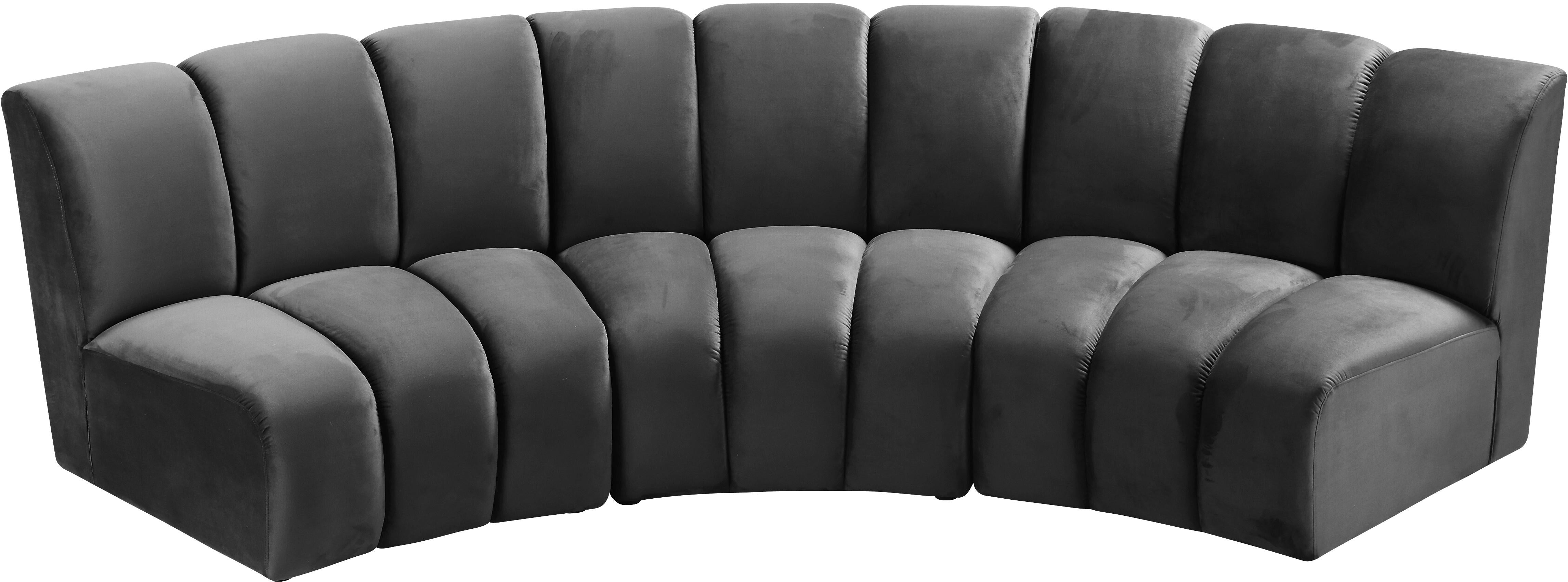Infinity Grey Velvet 3pc. Modular Sectional - Luxury Home Furniture (MI)