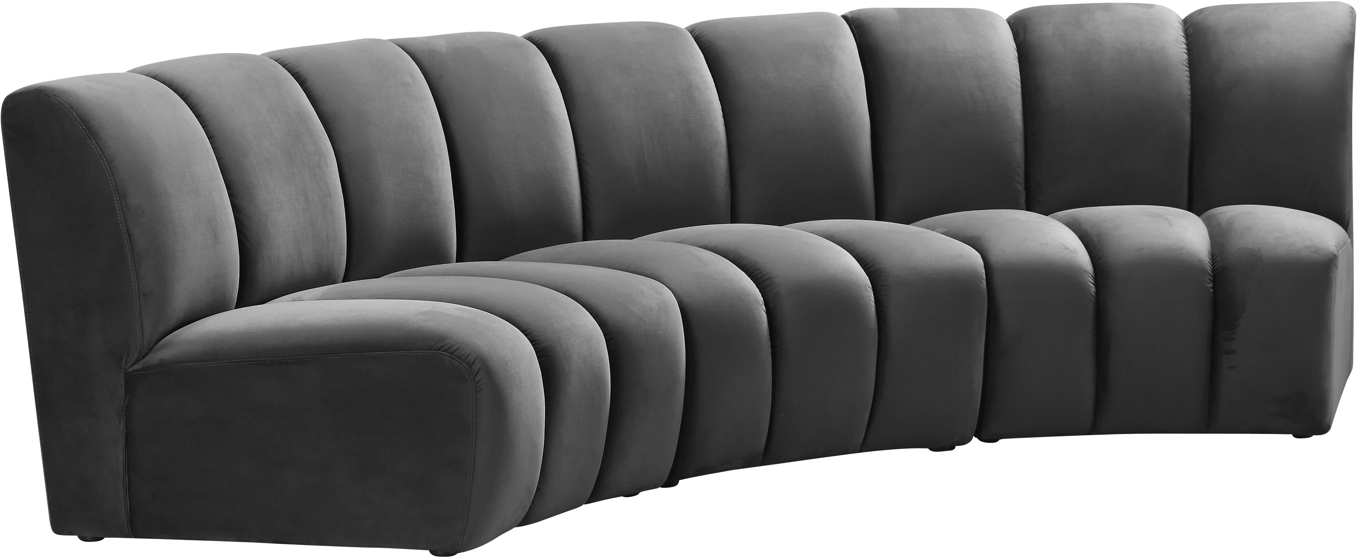 Infinity Grey Velvet 3pc. Modular Sectional - Luxury Home Furniture (MI)