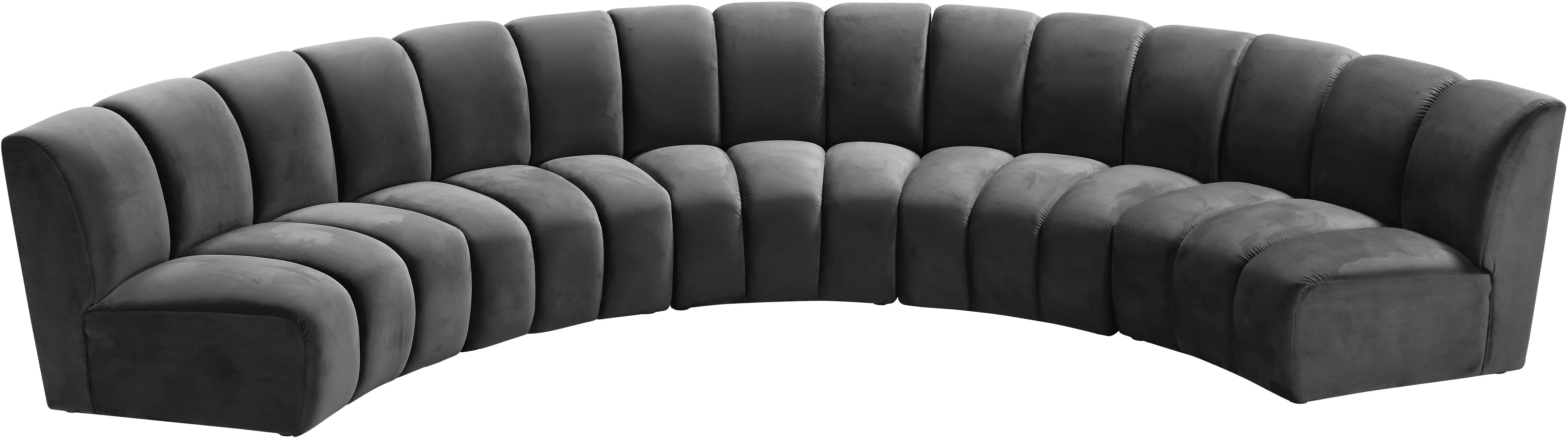 Infinity Grey Velvet 5pc. Modular Sectional - Luxury Home Furniture (MI)