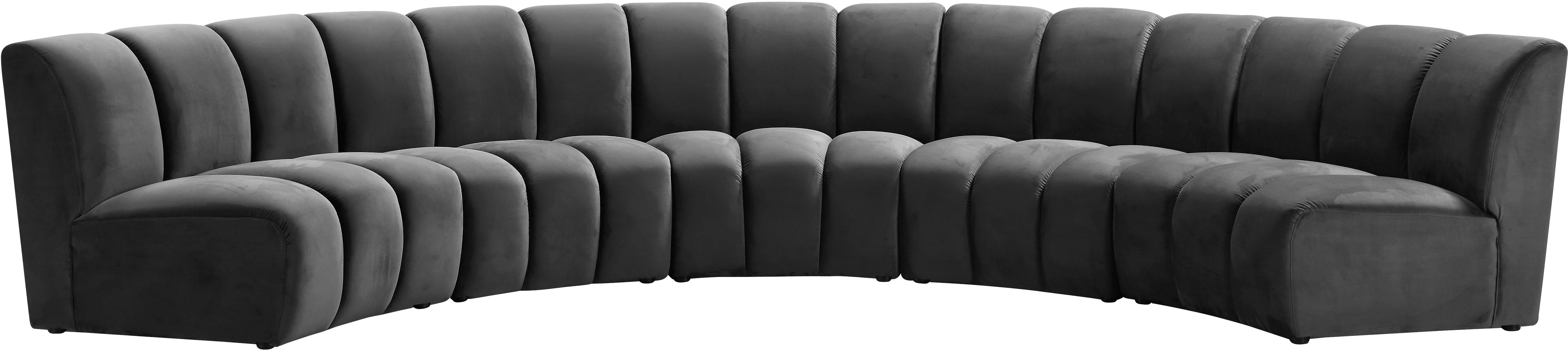 Infinity Grey Velvet 5pc. Modular Sectional - Luxury Home Furniture (MI)