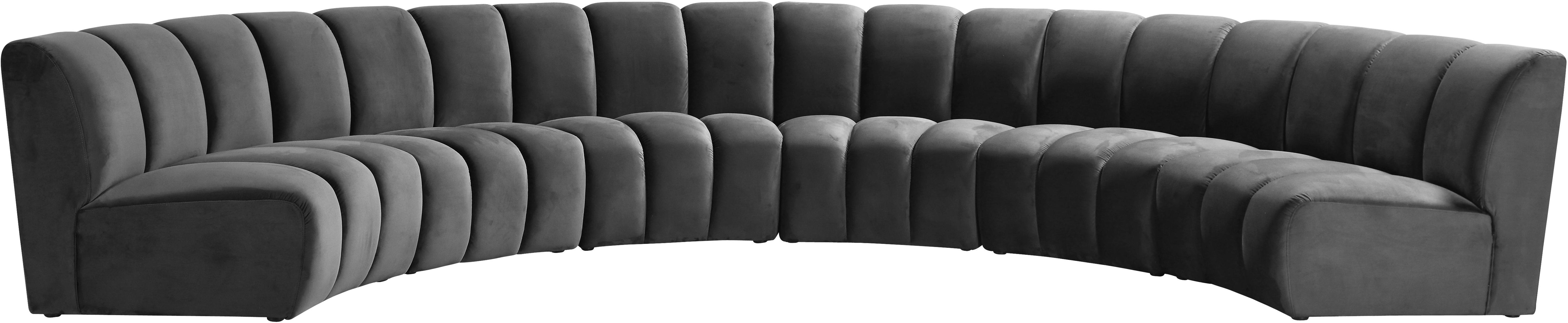 Infinity Grey Velvet 6pc. Modular Sectional - Luxury Home Furniture (MI)