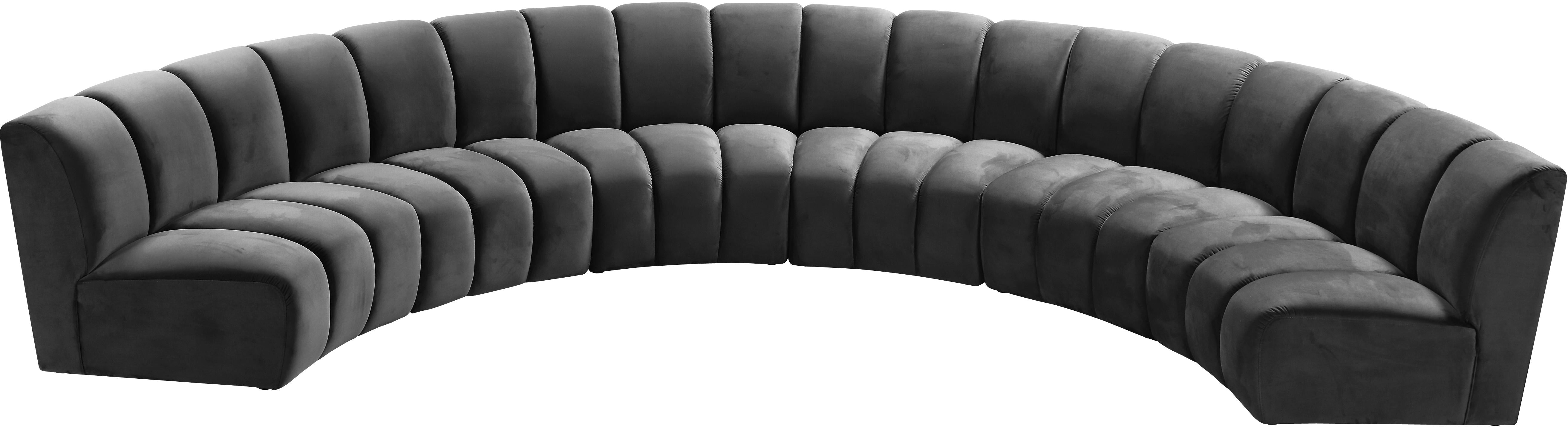 Infinity Grey Velvet 6pc. Modular Sectional - Luxury Home Furniture (MI)
