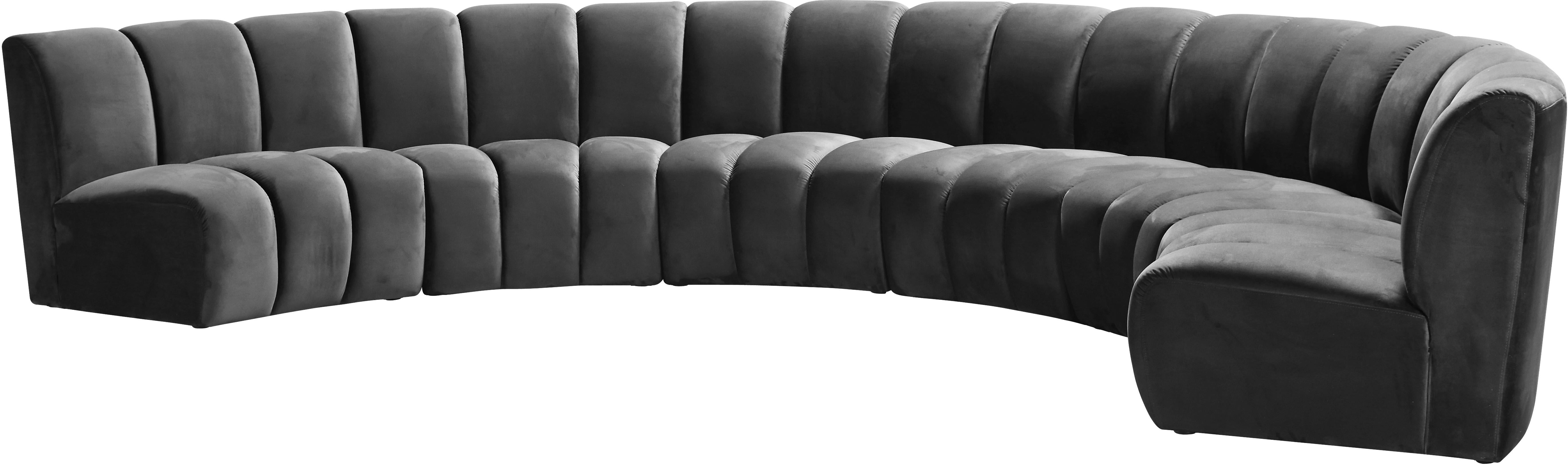 Infinity Grey Velvet 6pc. Modular Sectional - Luxury Home Furniture (MI)