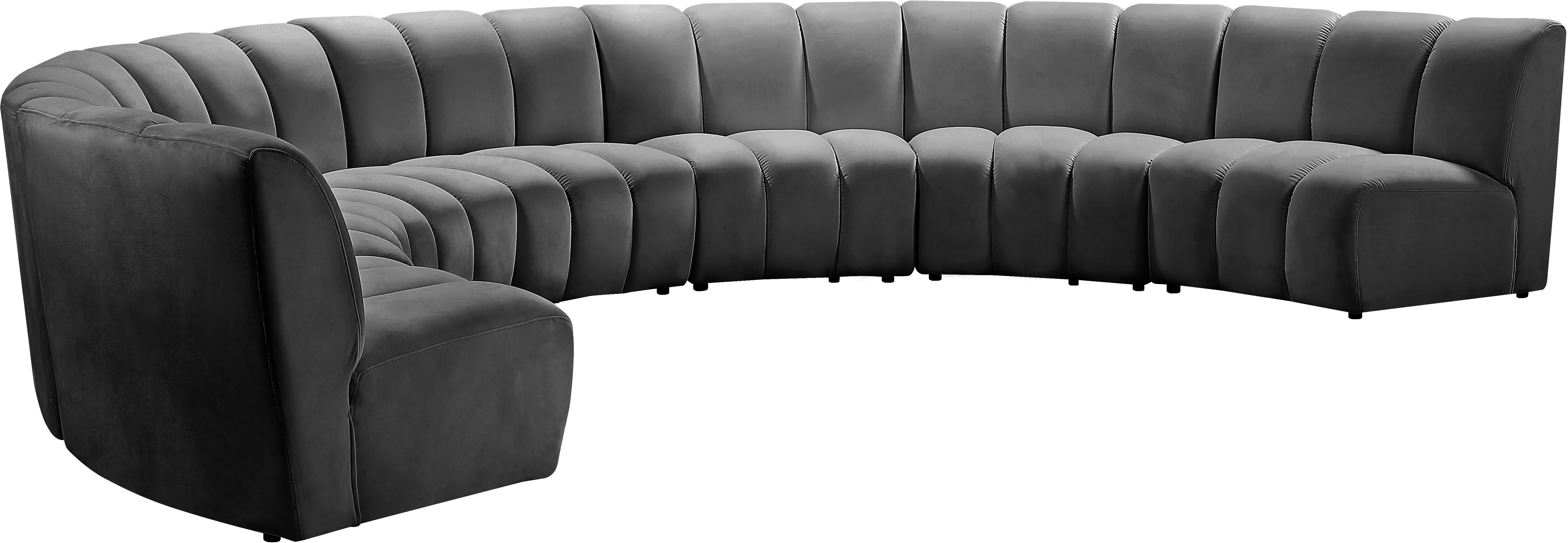 Infinity Grey Velvet 7pc. Modular Sectional - Luxury Home Furniture (MI)