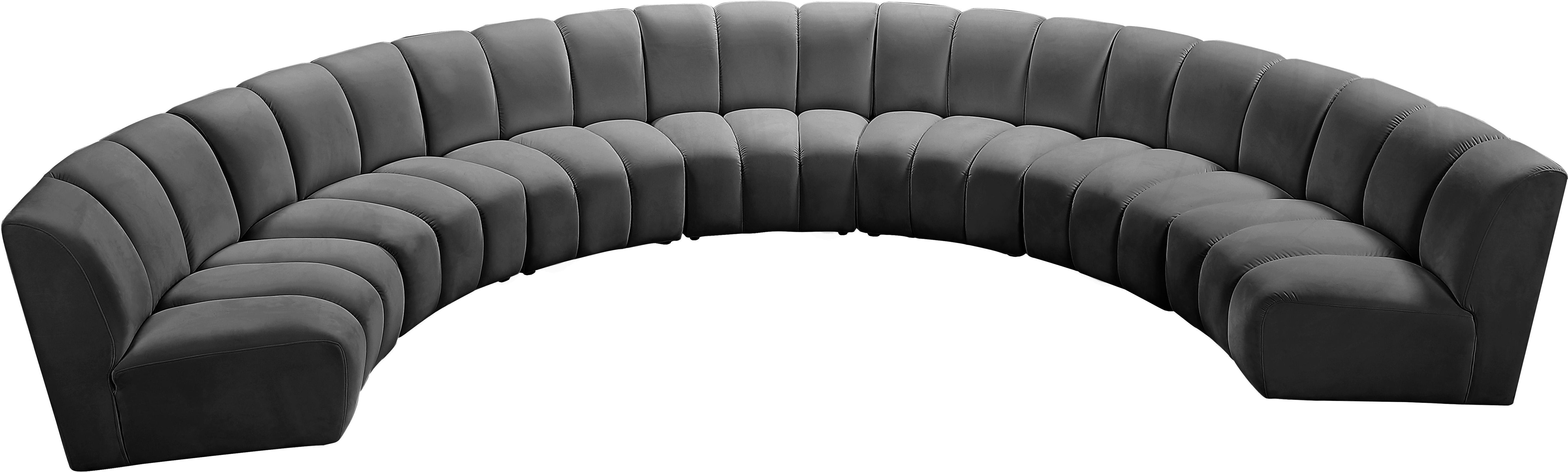 Infinity Grey Velvet 7pc. Modular Sectional - Luxury Home Furniture (MI)