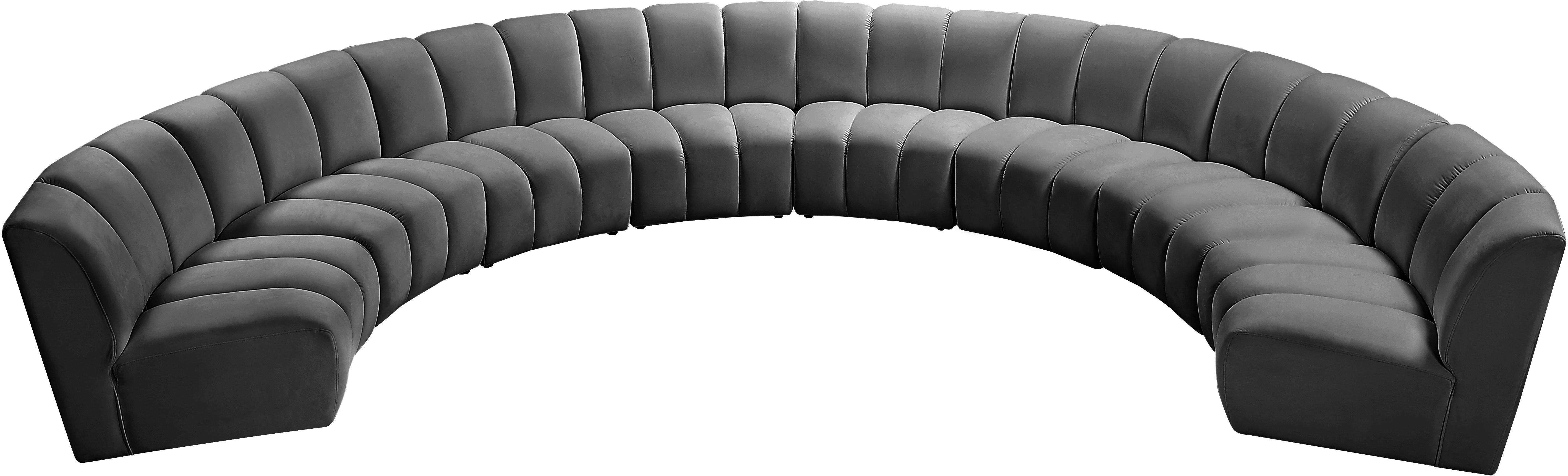 Infinity Grey Velvet 8pc. Modular Sectional - Luxury Home Furniture (MI)