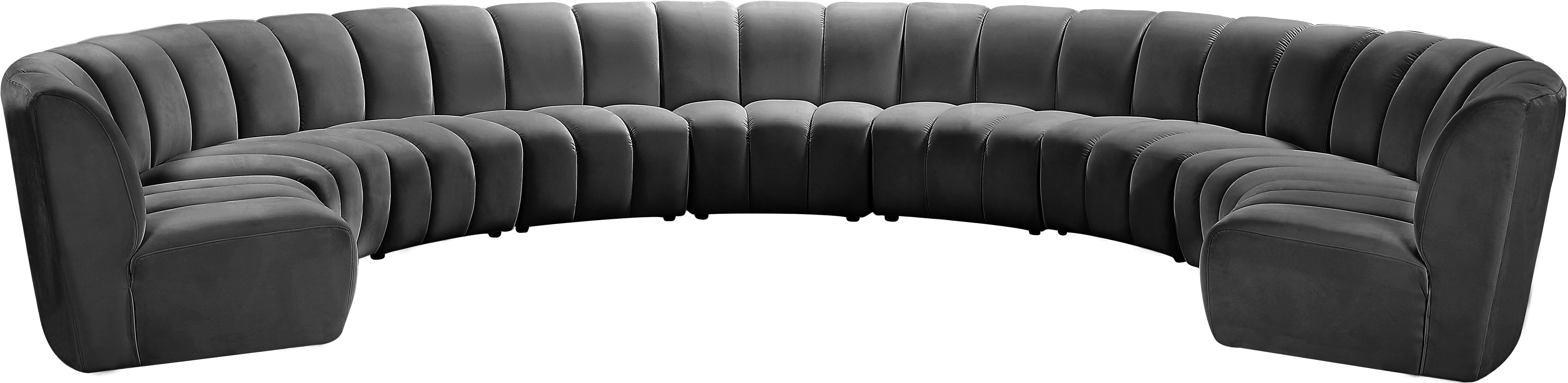 Infinity Grey Velvet 9pc. Modular Sectional - Luxury Home Furniture (MI)