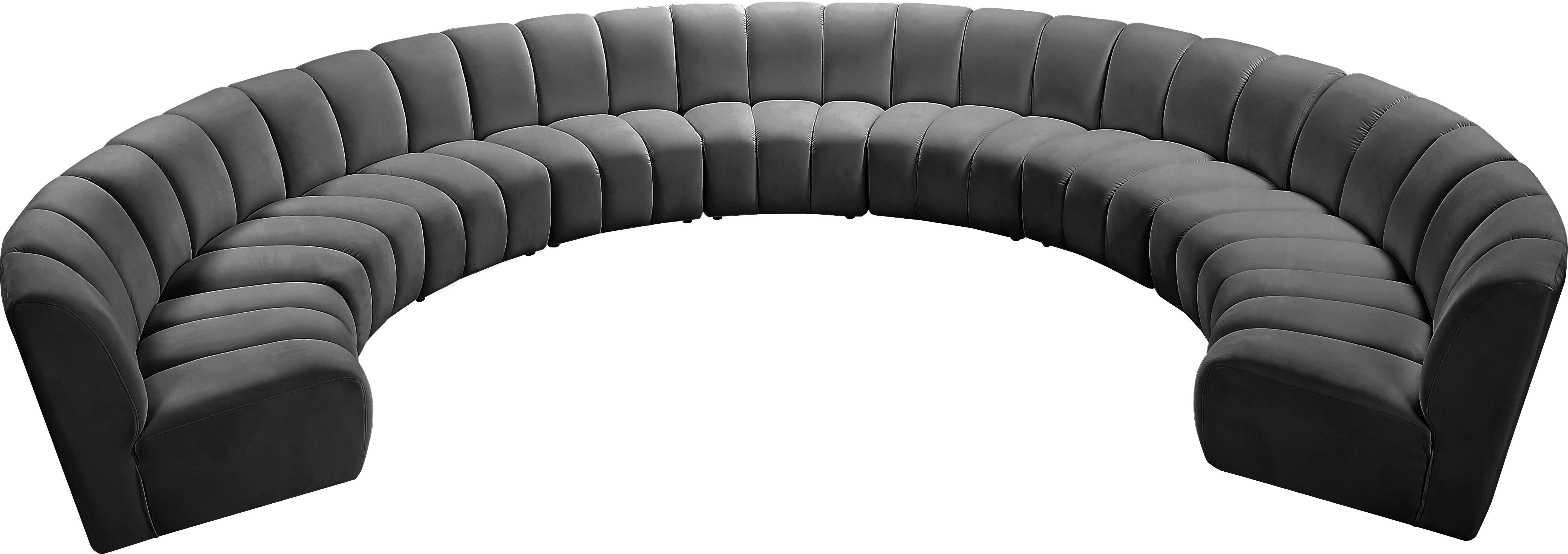 Infinity Grey Velvet 9pc. Modular Sectional - Luxury Home Furniture (MI)